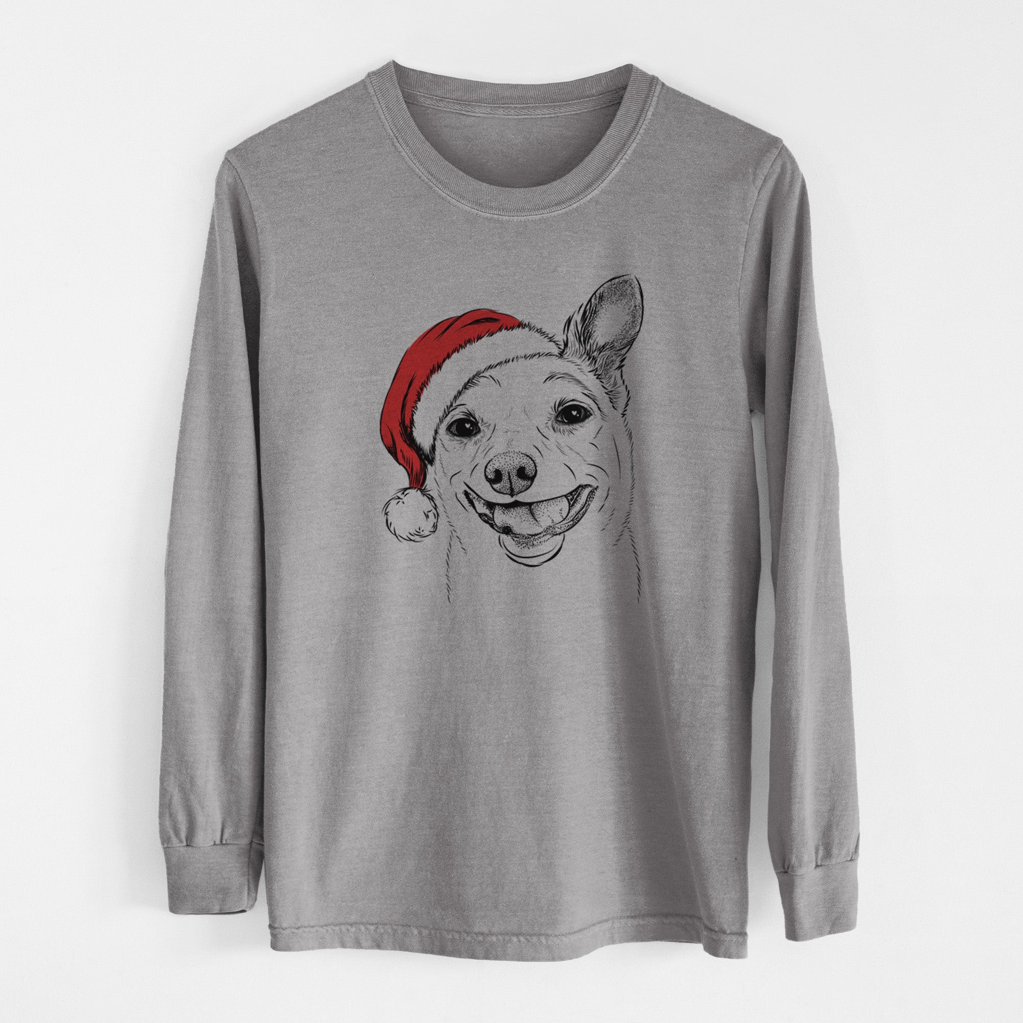 Santa Mortimer the Mixed Breed - Men's Heavyweight 100% Cotton Long Sleeve