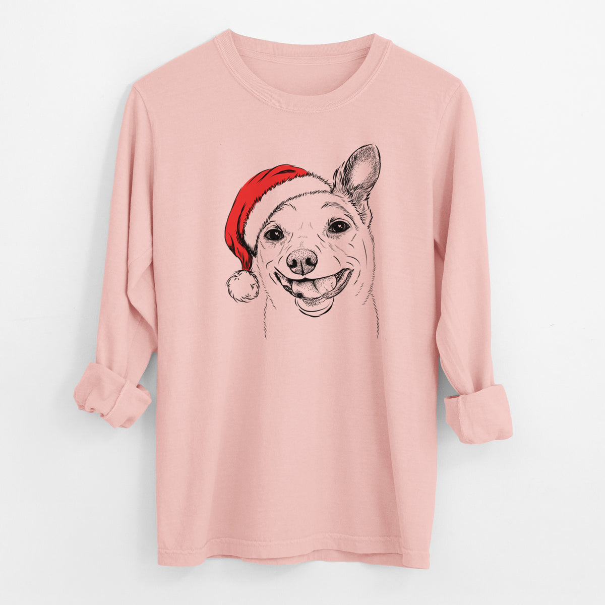 Santa Mortimer the Mixed Breed - Men's Heavyweight 100% Cotton Long Sleeve