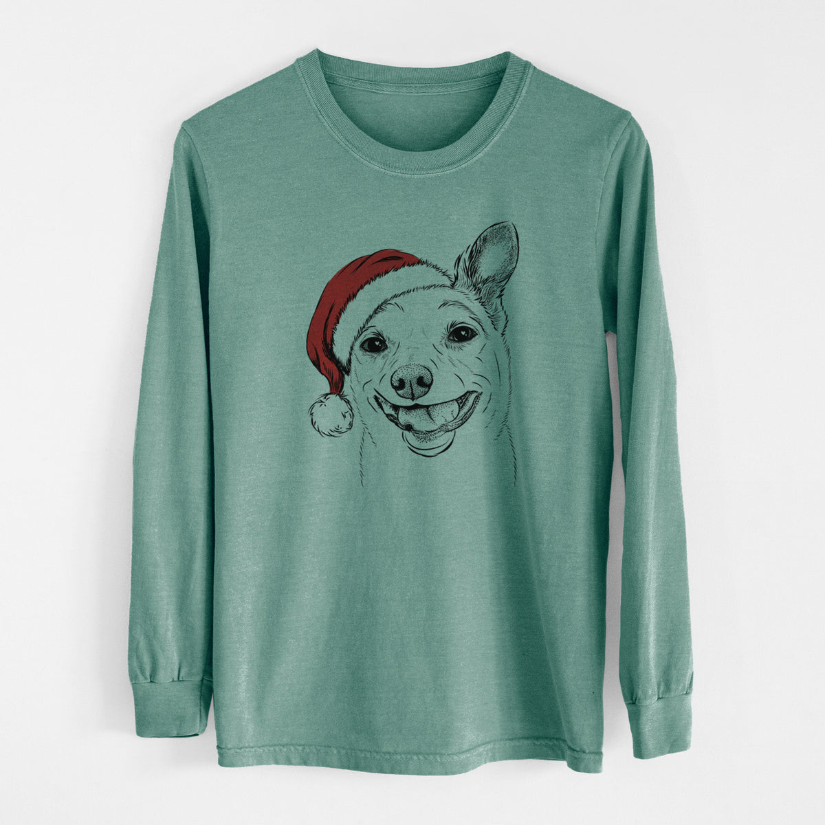 Santa Mortimer the Mixed Breed - Men's Heavyweight 100% Cotton Long Sleeve