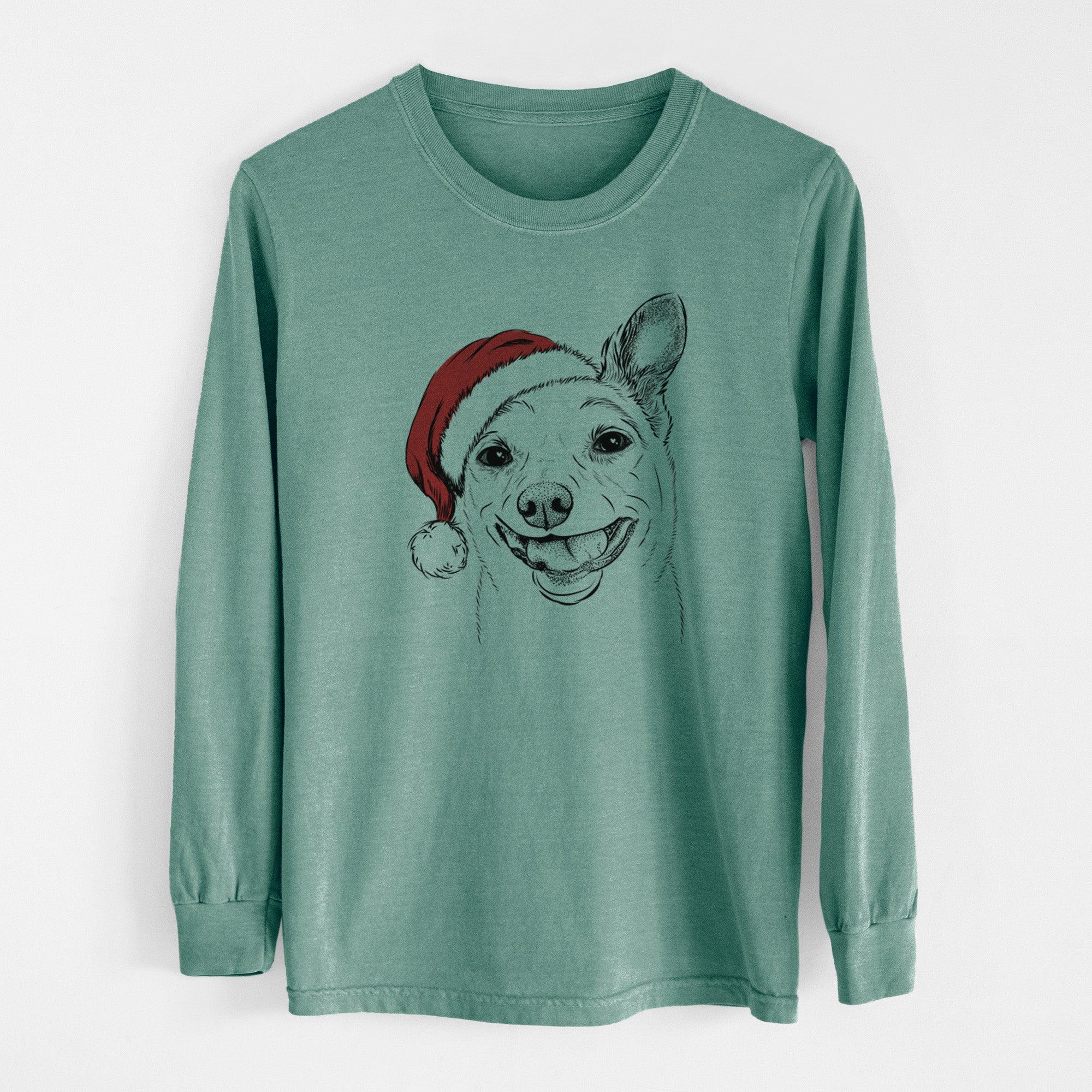 Santa Mortimer the Mixed Breed - Men's Heavyweight 100% Cotton Long Sleeve