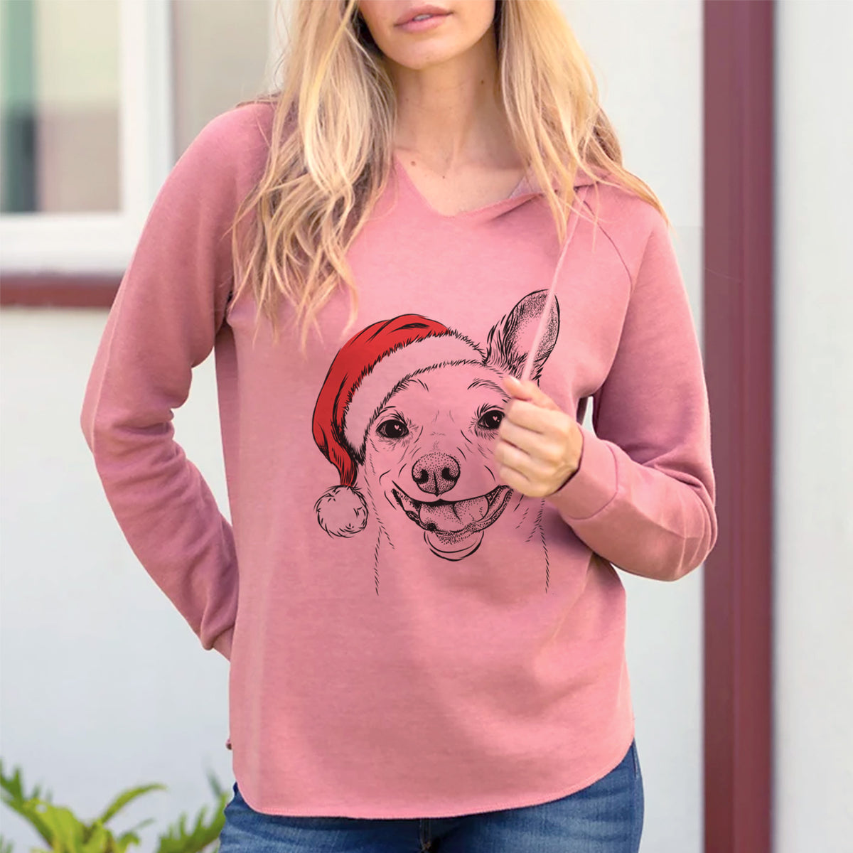 Santa Mortimer the Mixed Breed - Cali Wave Hooded Sweatshirt
