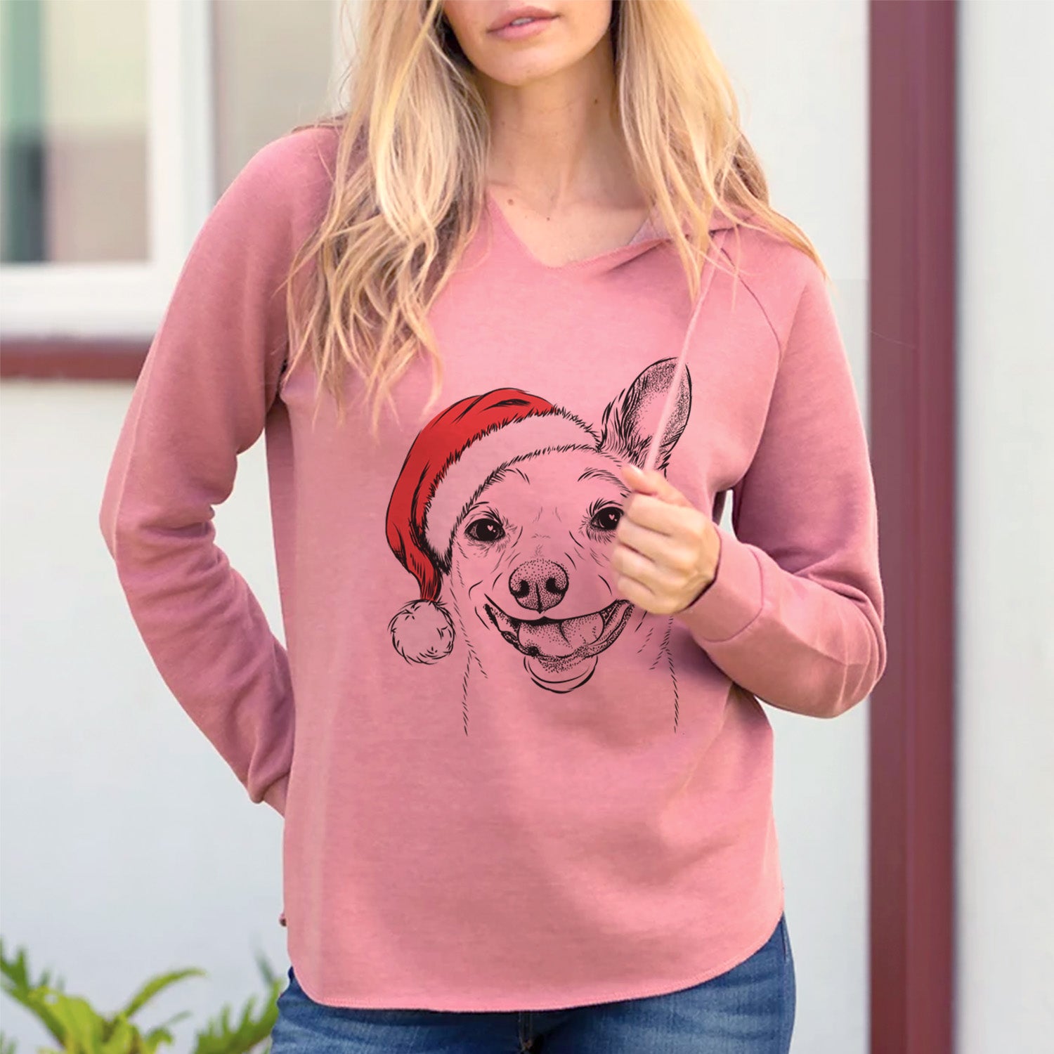 Santa Mortimer the Mixed Breed - Cali Wave Hooded Sweatshirt