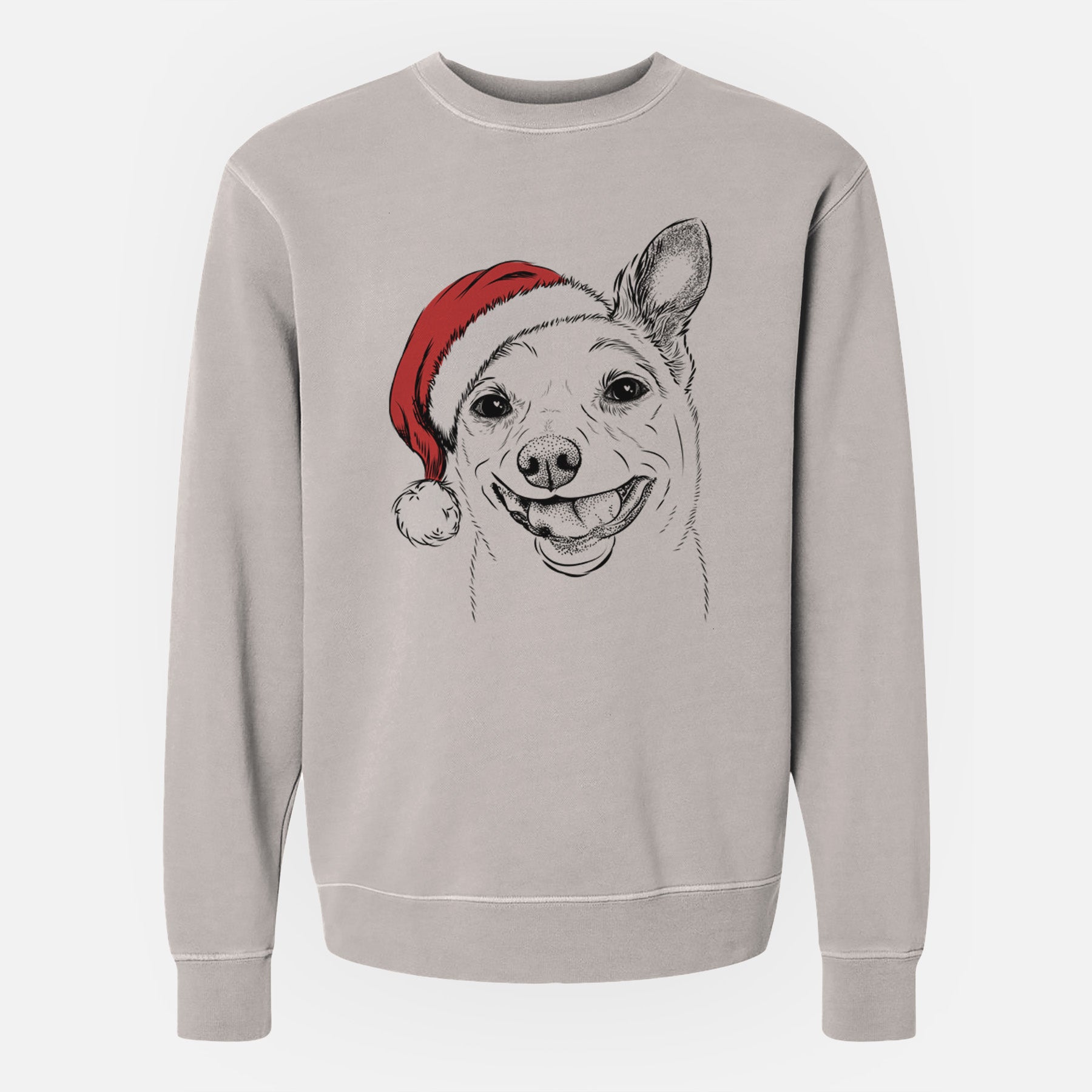 Santa Mortimer the Mixed Breed - Unisex Pigment Dyed Crew Sweatshirt