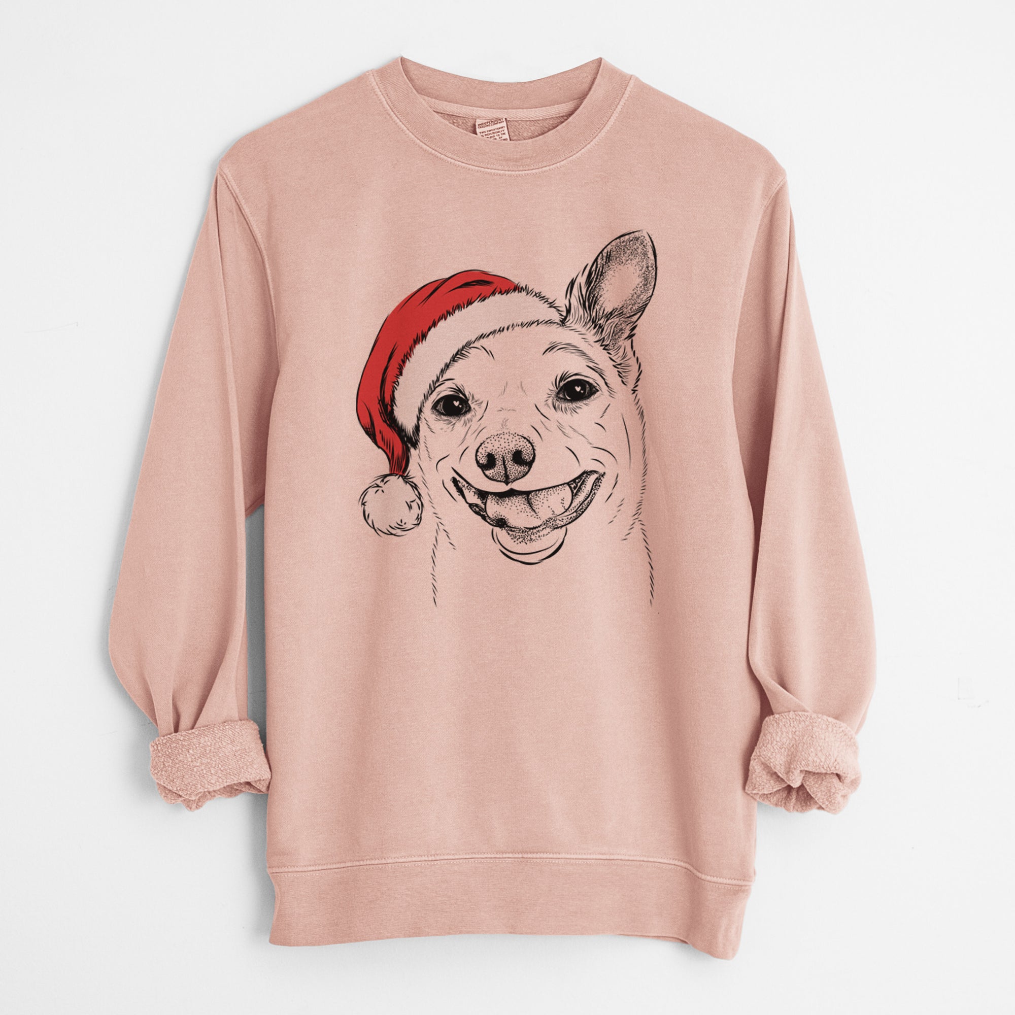 Santa Mortimer the Mixed Breed - Unisex Pigment Dyed Crew Sweatshirt