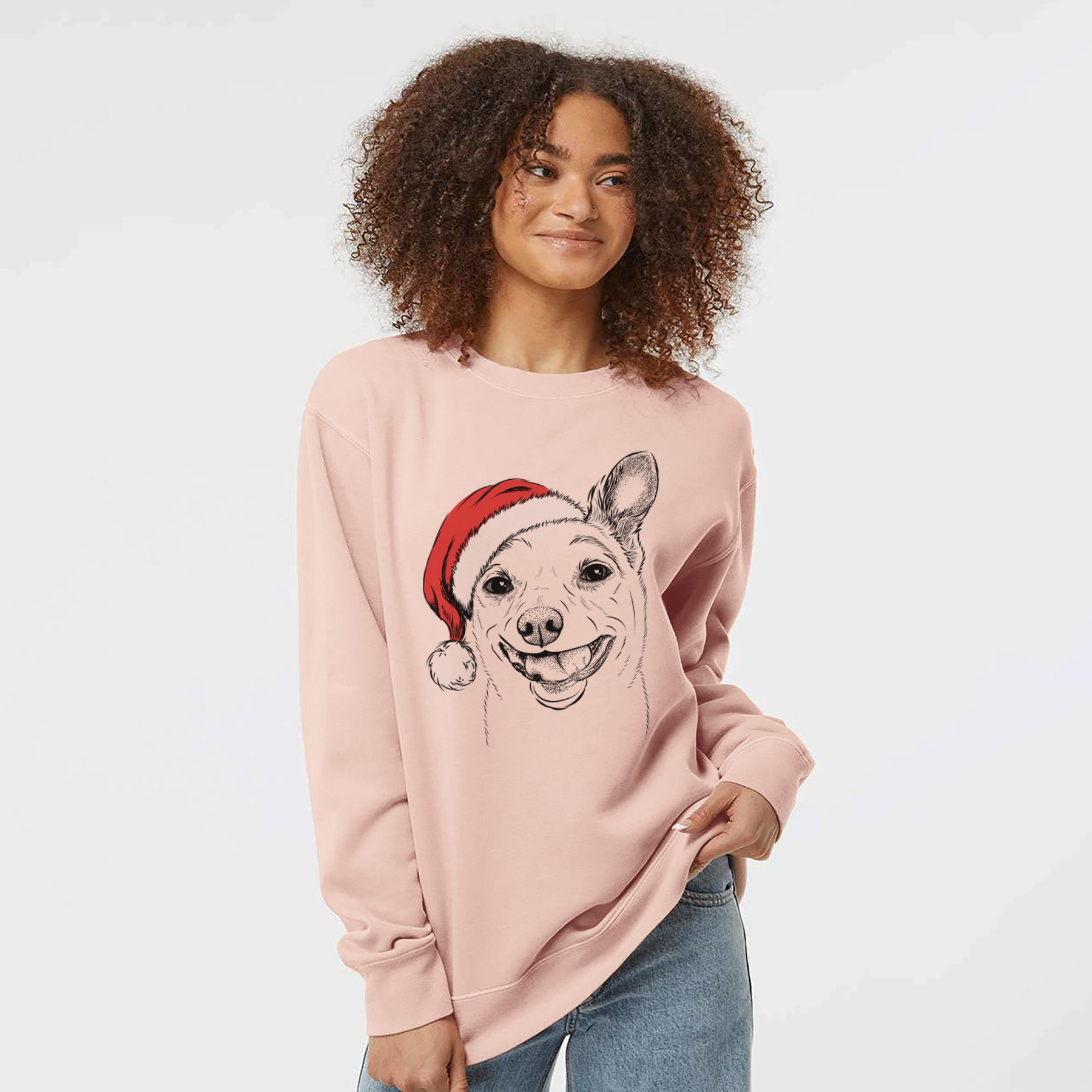 Santa Mortimer the Mixed Breed - Unisex Pigment Dyed Crew Sweatshirt