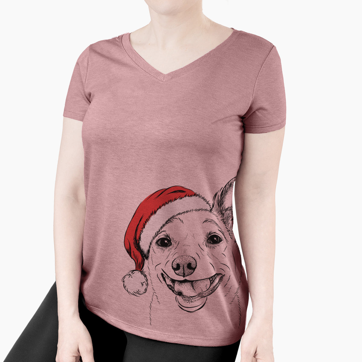 Santa Mortimer the Mixed Breed - Women's Perfect V-neck Shirt