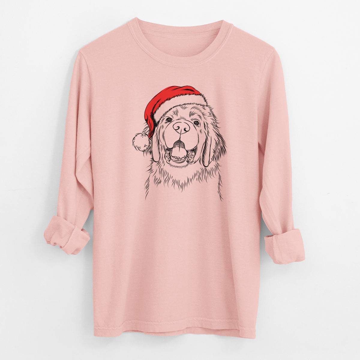 Santa Mozart the Newfoundland - Men's Heavyweight 100% Cotton Long Sleeve