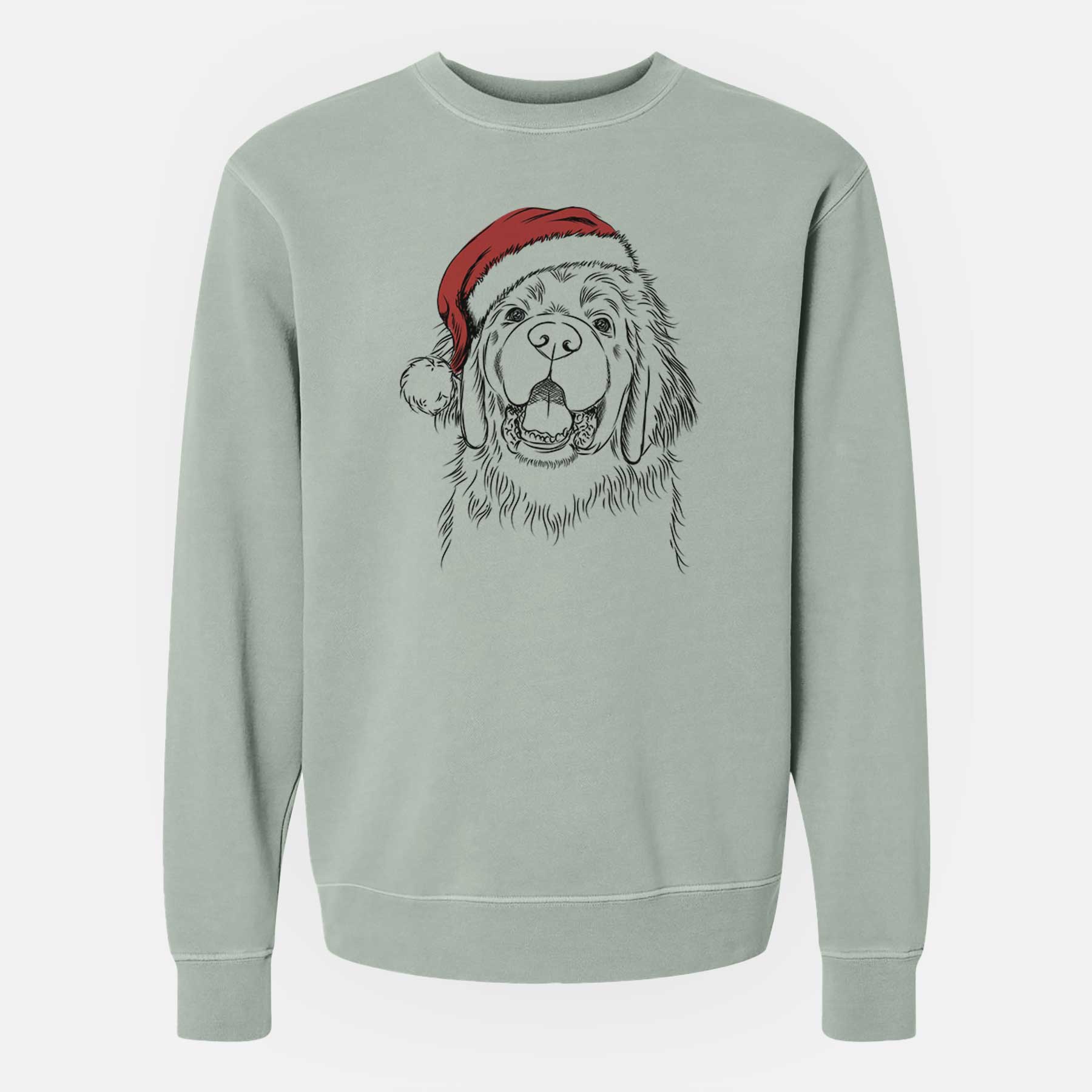 Santa Mozart the Newfoundland - Unisex Pigment Dyed Crew Sweatshirt