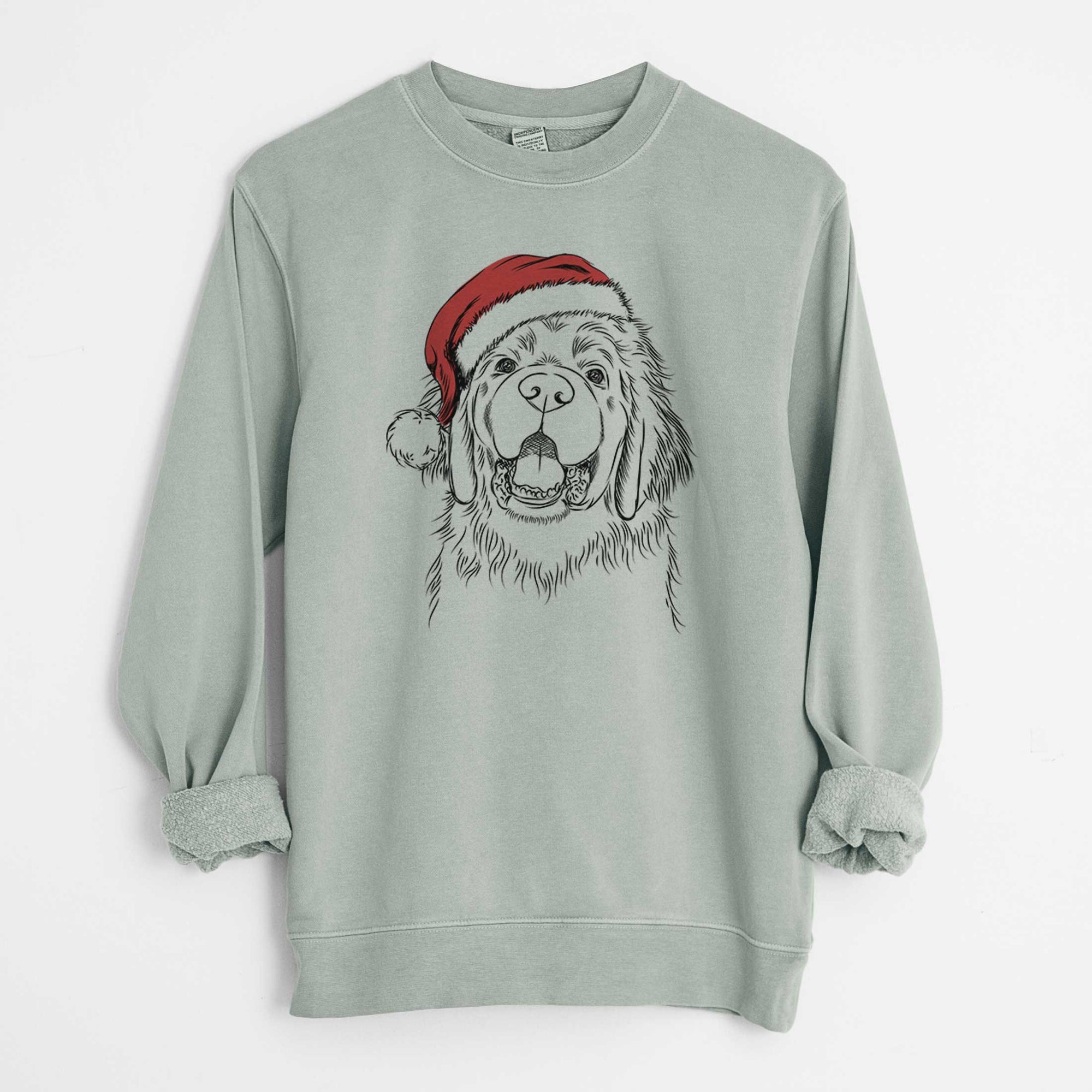 Santa Mozart the Newfoundland - Unisex Pigment Dyed Crew Sweatshirt