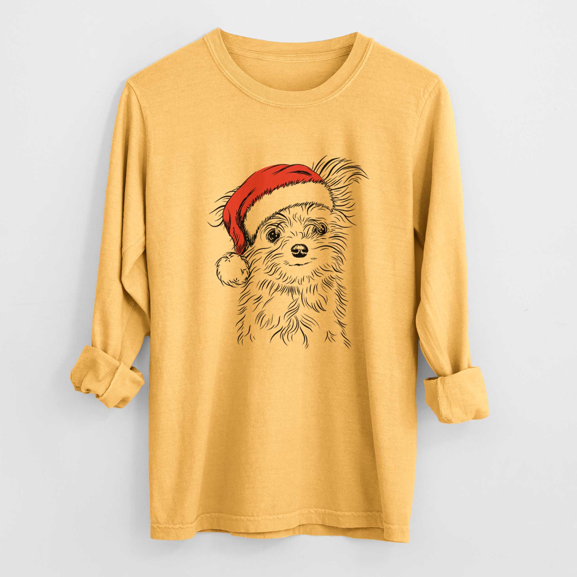 Santa Mr. Gucci Poochi the Maltese - Men's Heavyweight 100% Cotton Long Sleeve