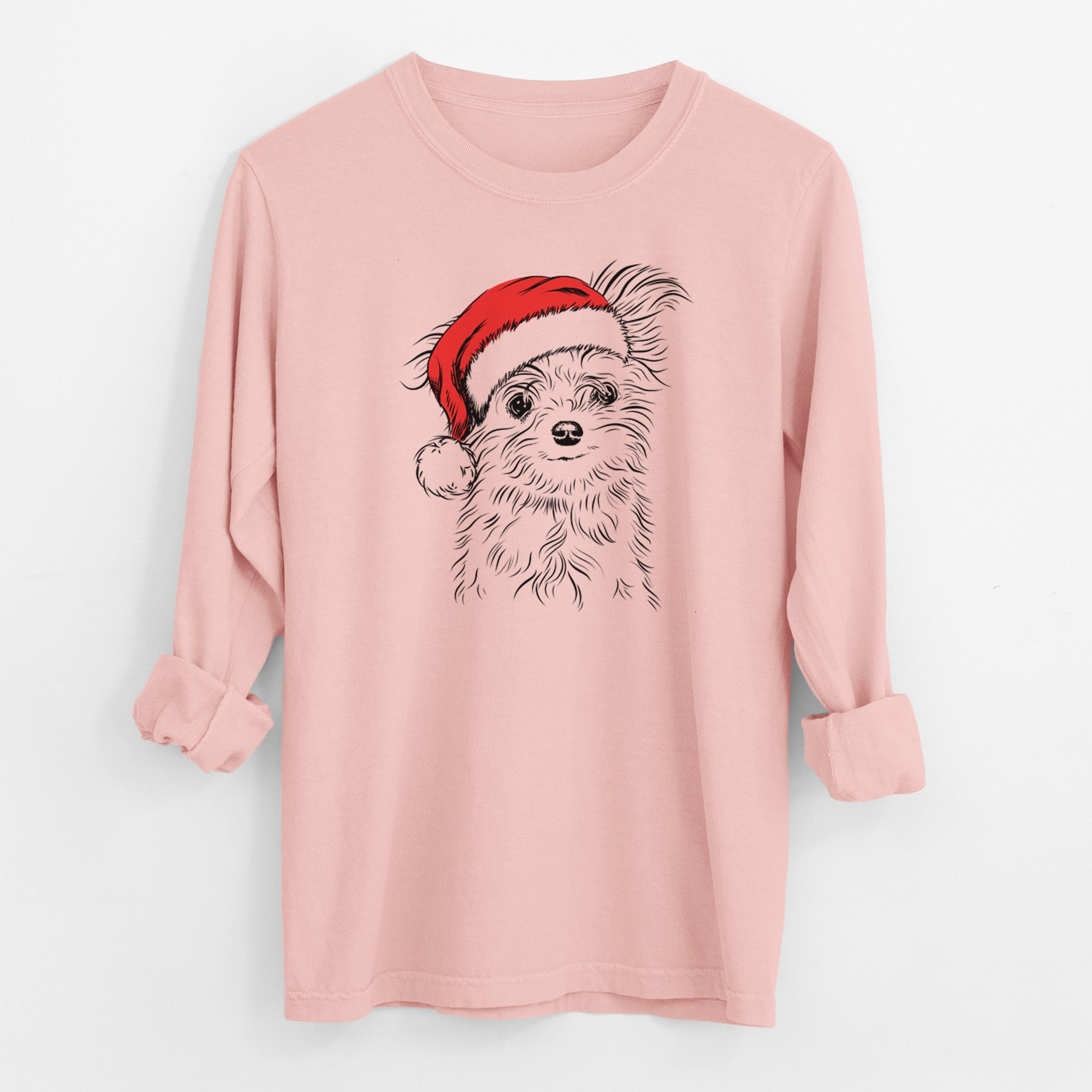 Santa Mr. Gucci Poochi the Maltese - Men's Heavyweight 100% Cotton Long Sleeve