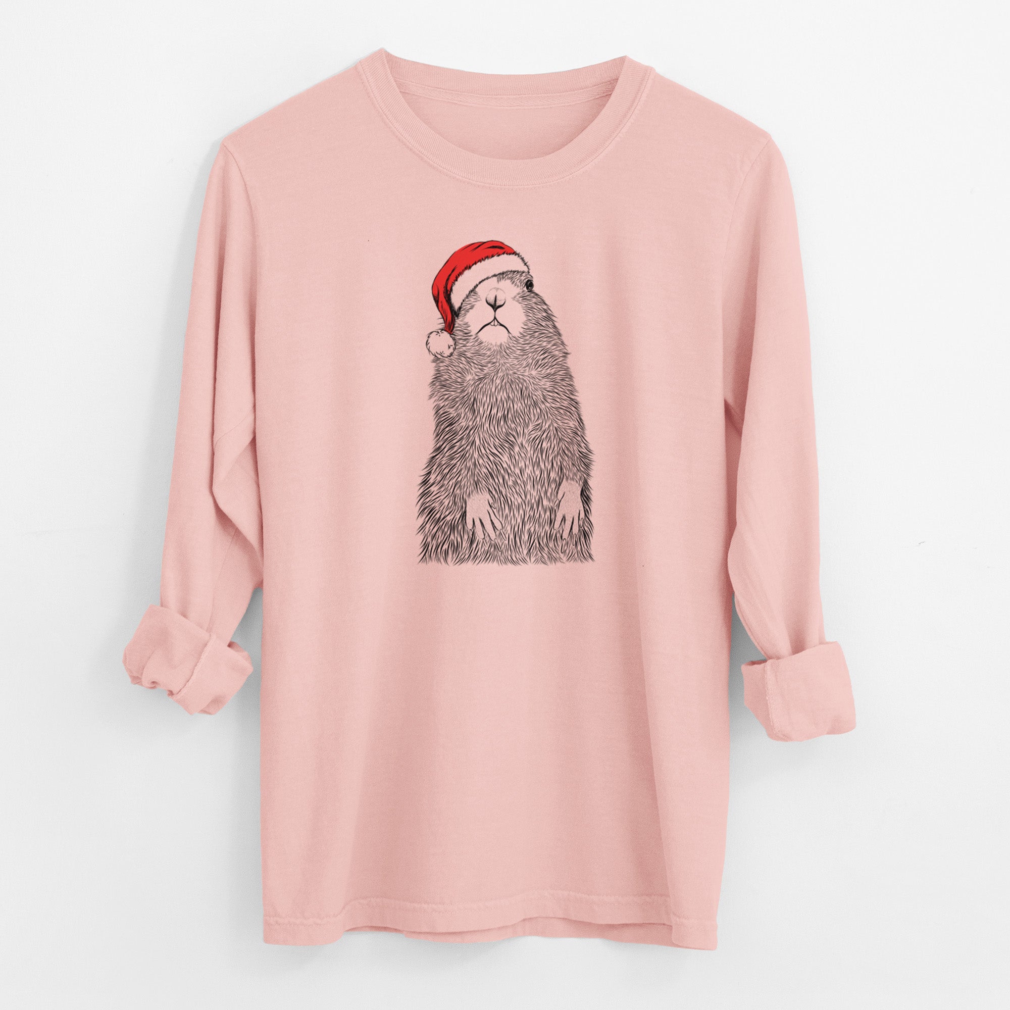 Santa Mr. Otis the Prairie Dog - Men's Heavyweight 100% Cotton Long Sleeve