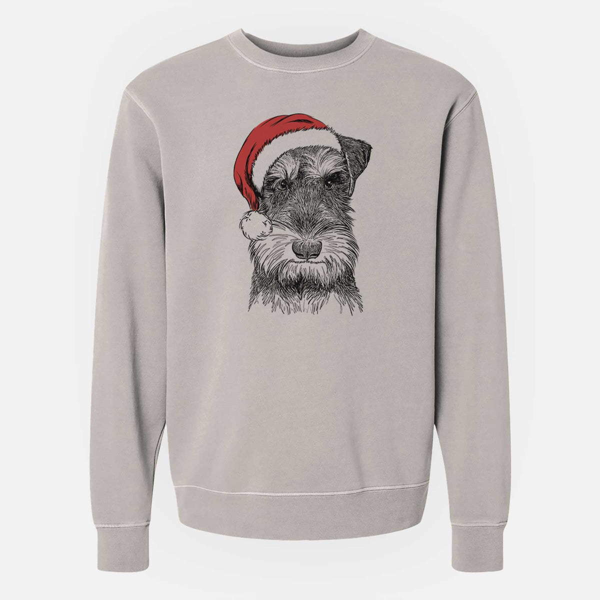 Santa Murphy the Mini Schnauzer - Unisex Pigment Dyed Crew Sweatshirt