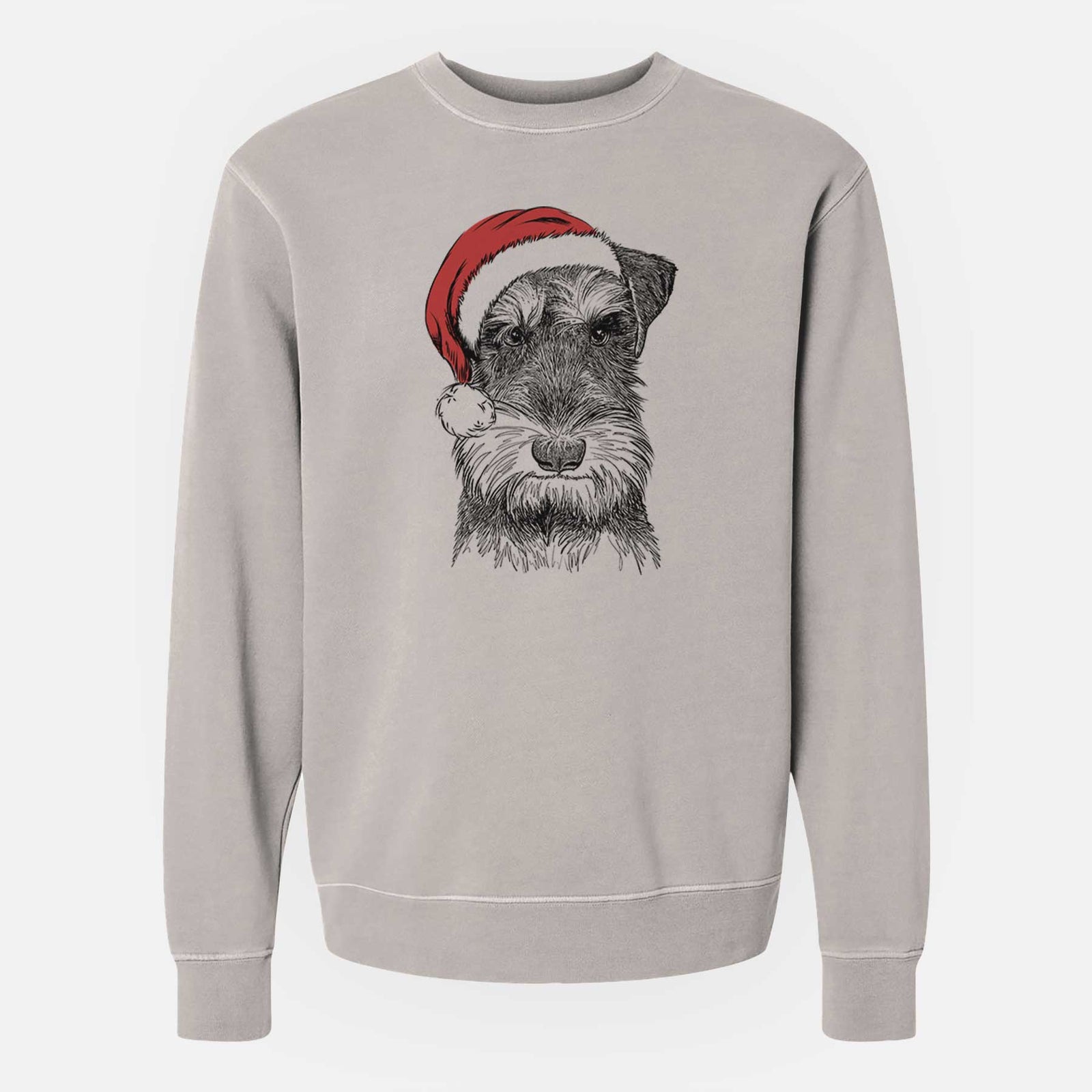 Santa Murphy the Mini Schnauzer - Unisex Pigment Dyed Crew Sweatshirt