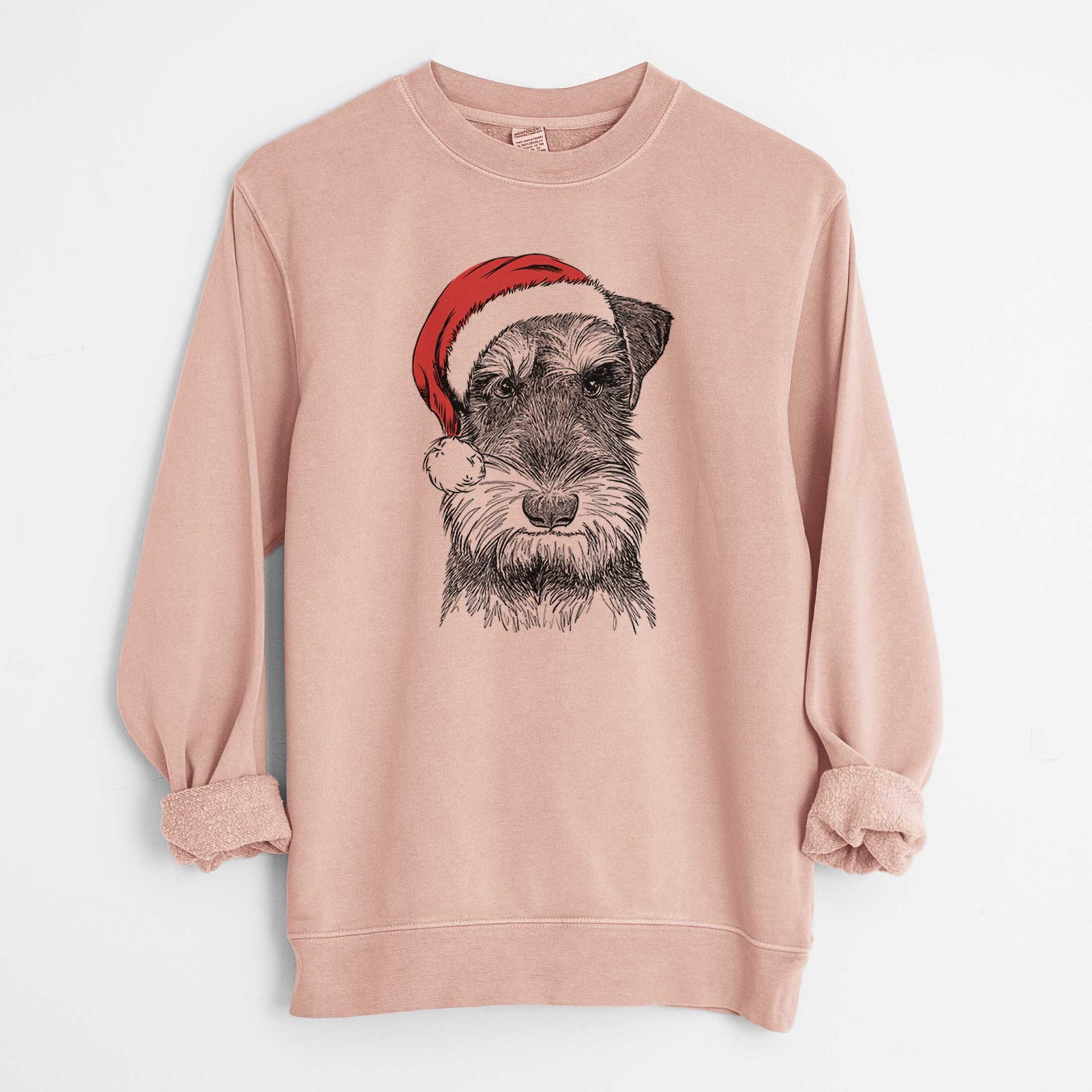 Santa Murphy the Mini Schnauzer - Unisex Pigment Dyed Crew Sweatshirt