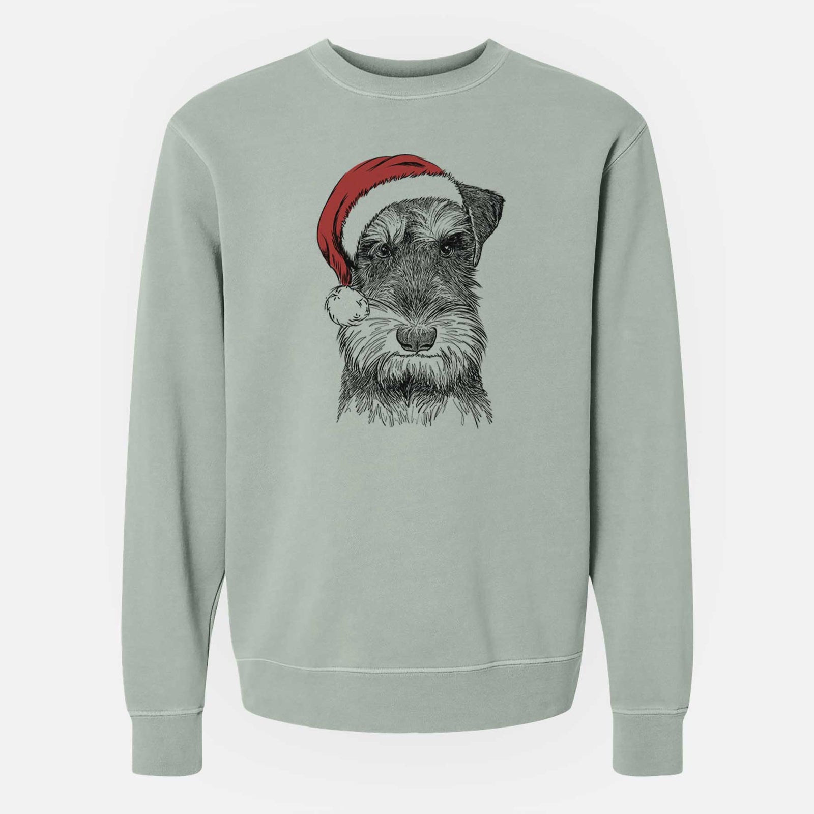 Santa Murphy the Mini Schnauzer - Unisex Pigment Dyed Crew Sweatshirt