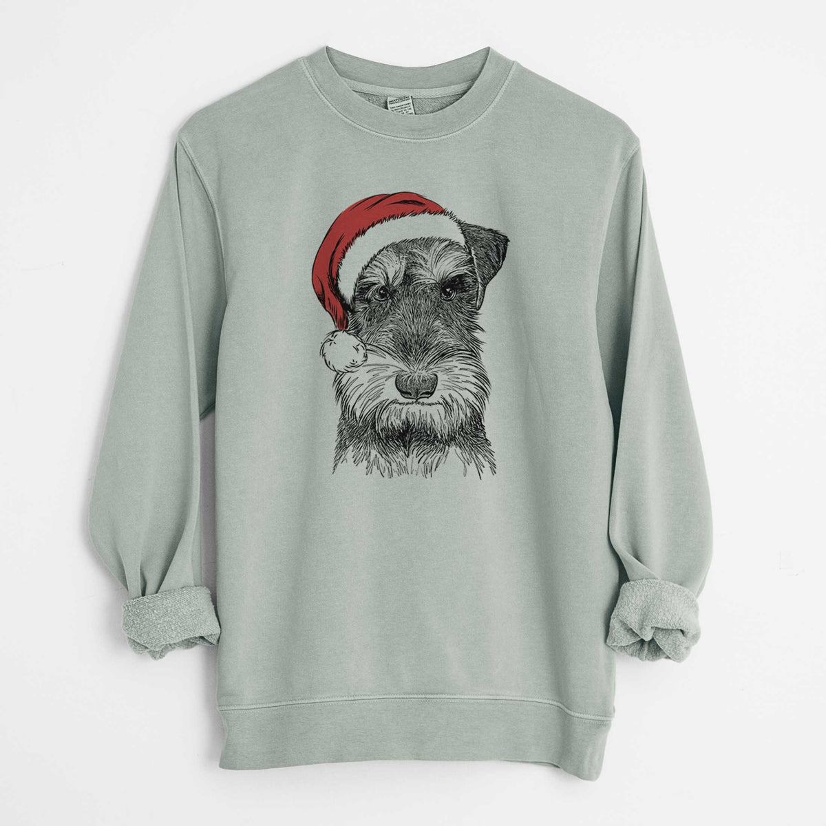 Santa Murphy the Mini Schnauzer - Unisex Pigment Dyed Crew Sweatshirt