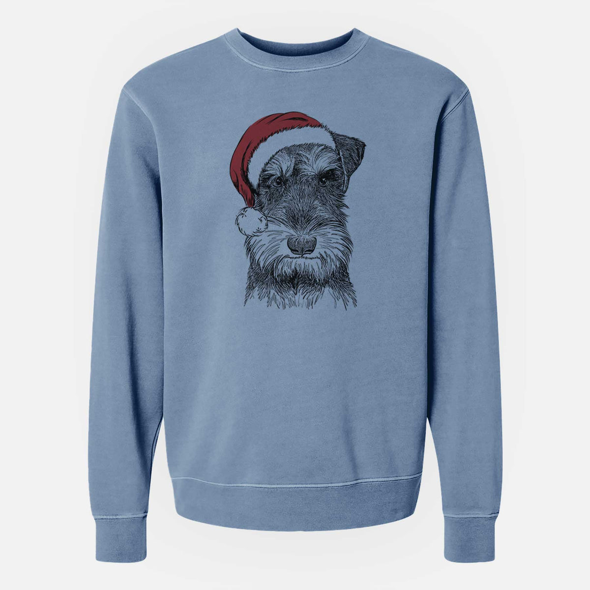 Santa Murphy the Mini Schnauzer - Unisex Pigment Dyed Crew Sweatshirt