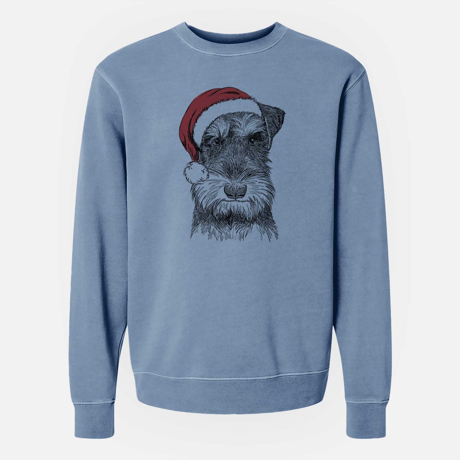 Santa Murphy the Mini Schnauzer - Unisex Pigment Dyed Crew Sweatshirt