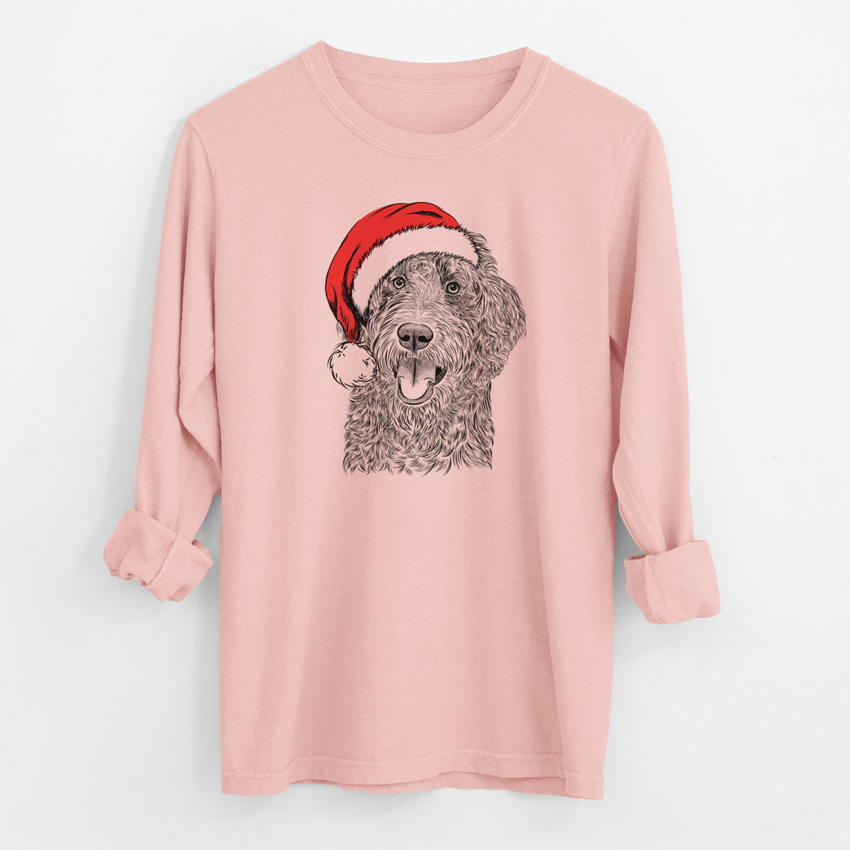 Santa Murr Dog the Labradoodle - Men's Heavyweight 100% Cotton Long Sleeve