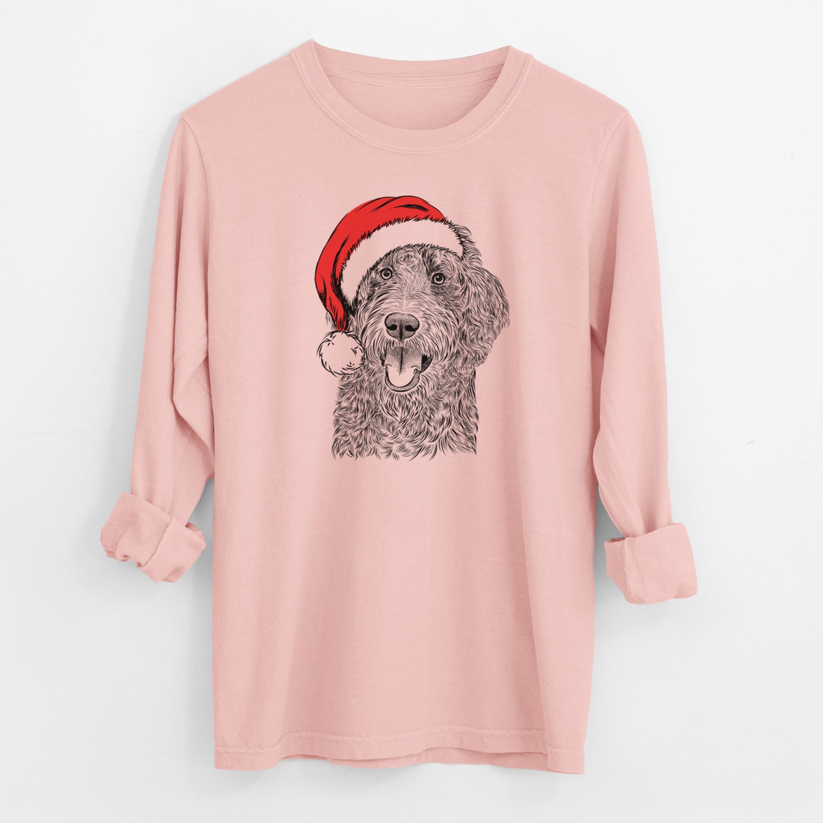 Santa Murr Dog the Labradoodle - Men's Heavyweight 100% Cotton Long Sleeve