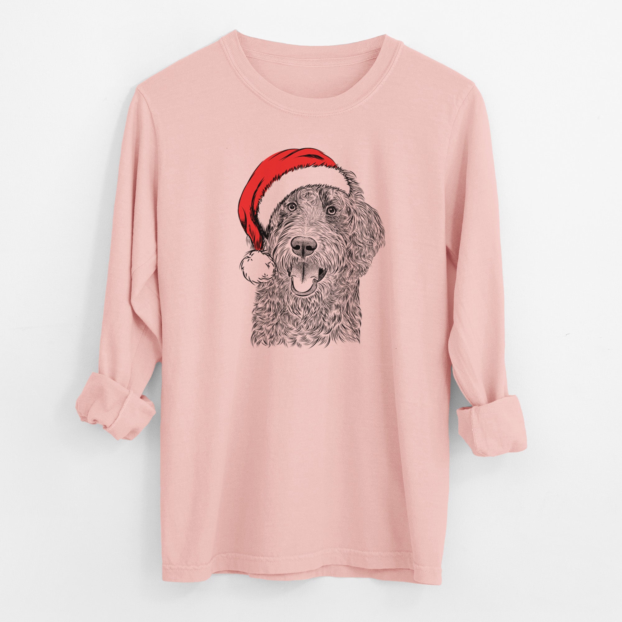 Santa Murr Dog the Labradoodle - Men's Heavyweight 100% Cotton Long Sleeve