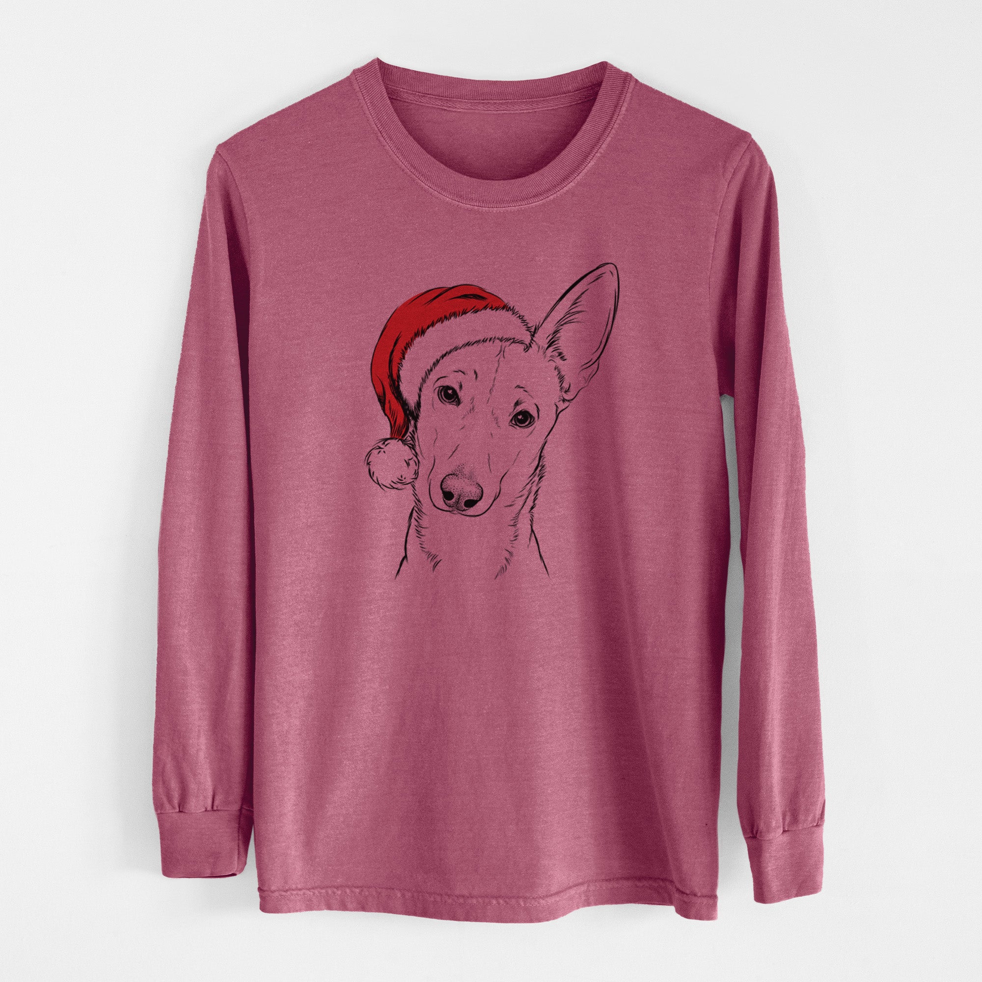 Santa Nala the Carolina Dog - Men's Heavyweight 100% Cotton Long Sleeve