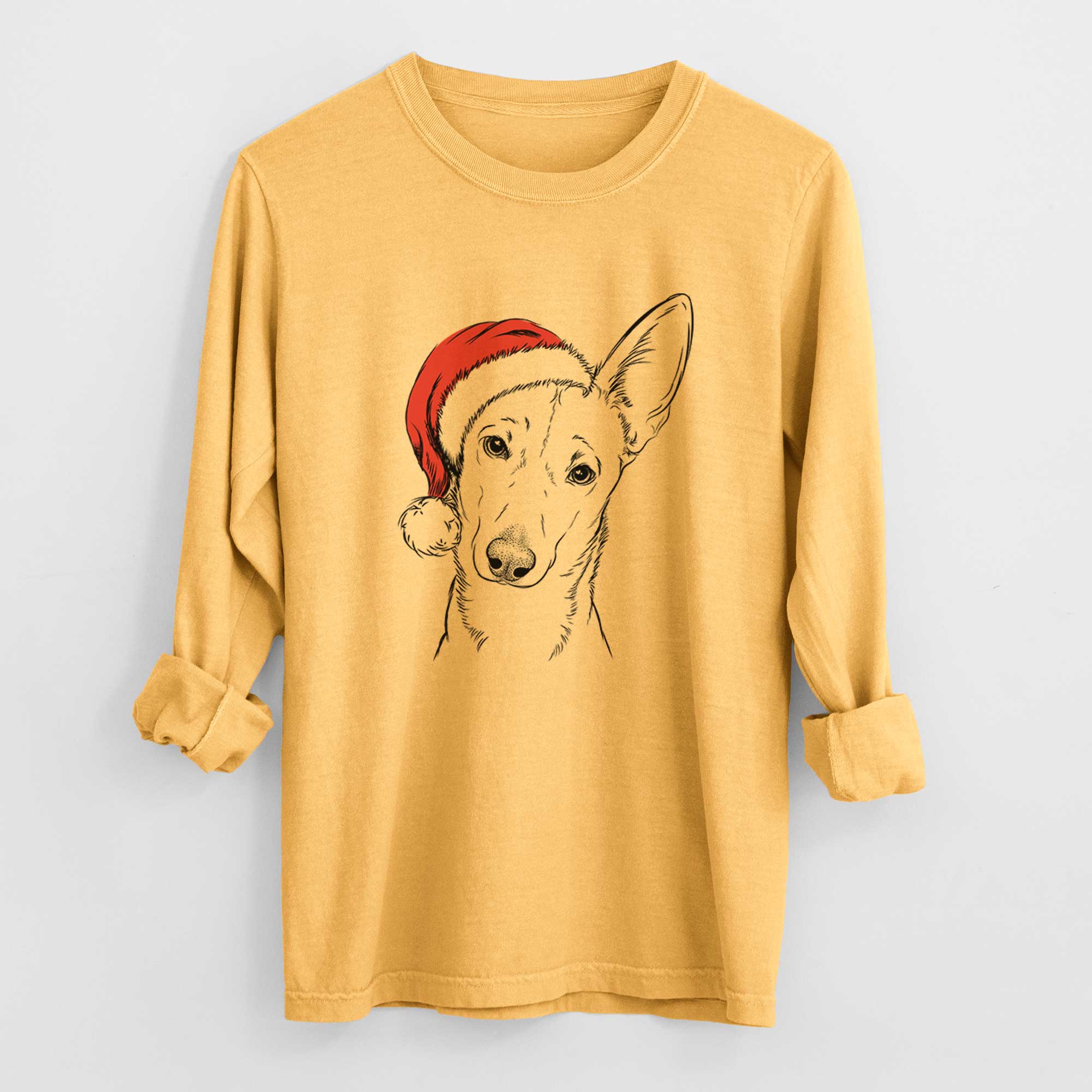 Santa Nala the Carolina Dog - Men's Heavyweight 100% Cotton Long Sleeve