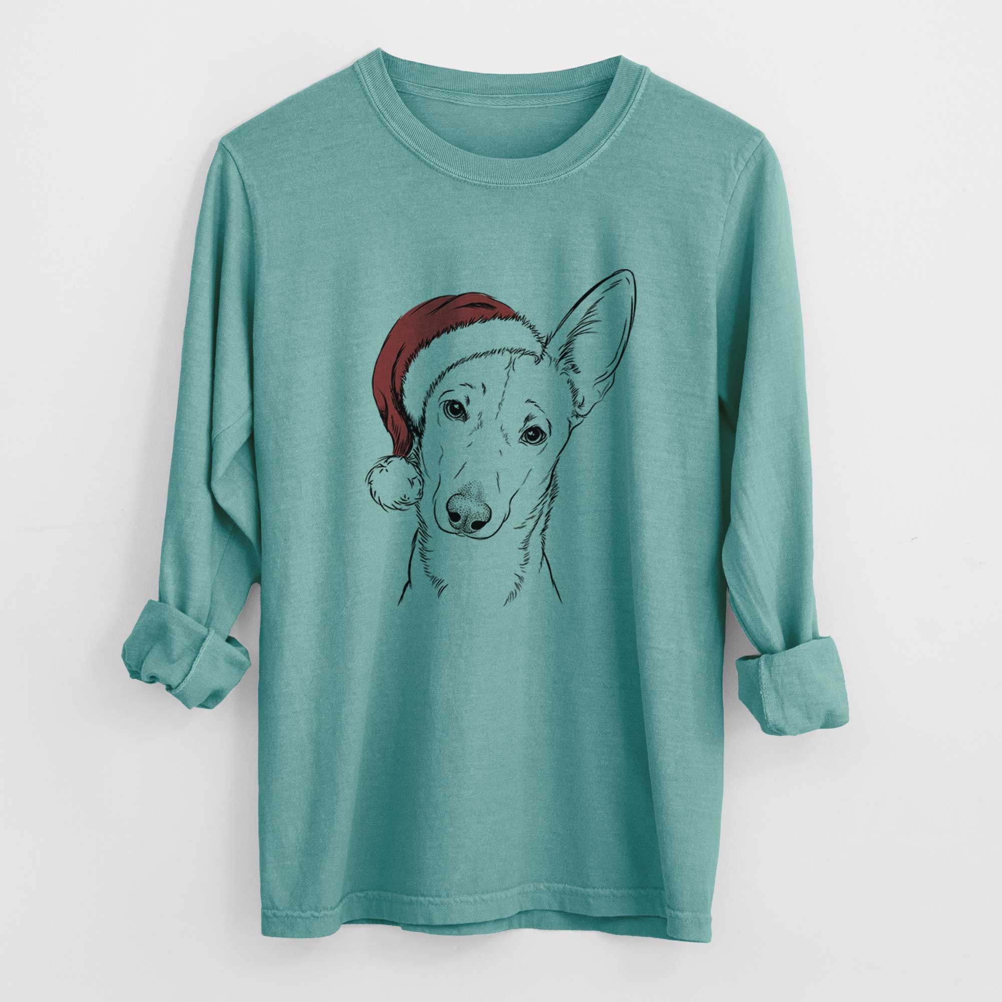 Santa Nala the Carolina Dog - Men's Heavyweight 100% Cotton Long Sleeve