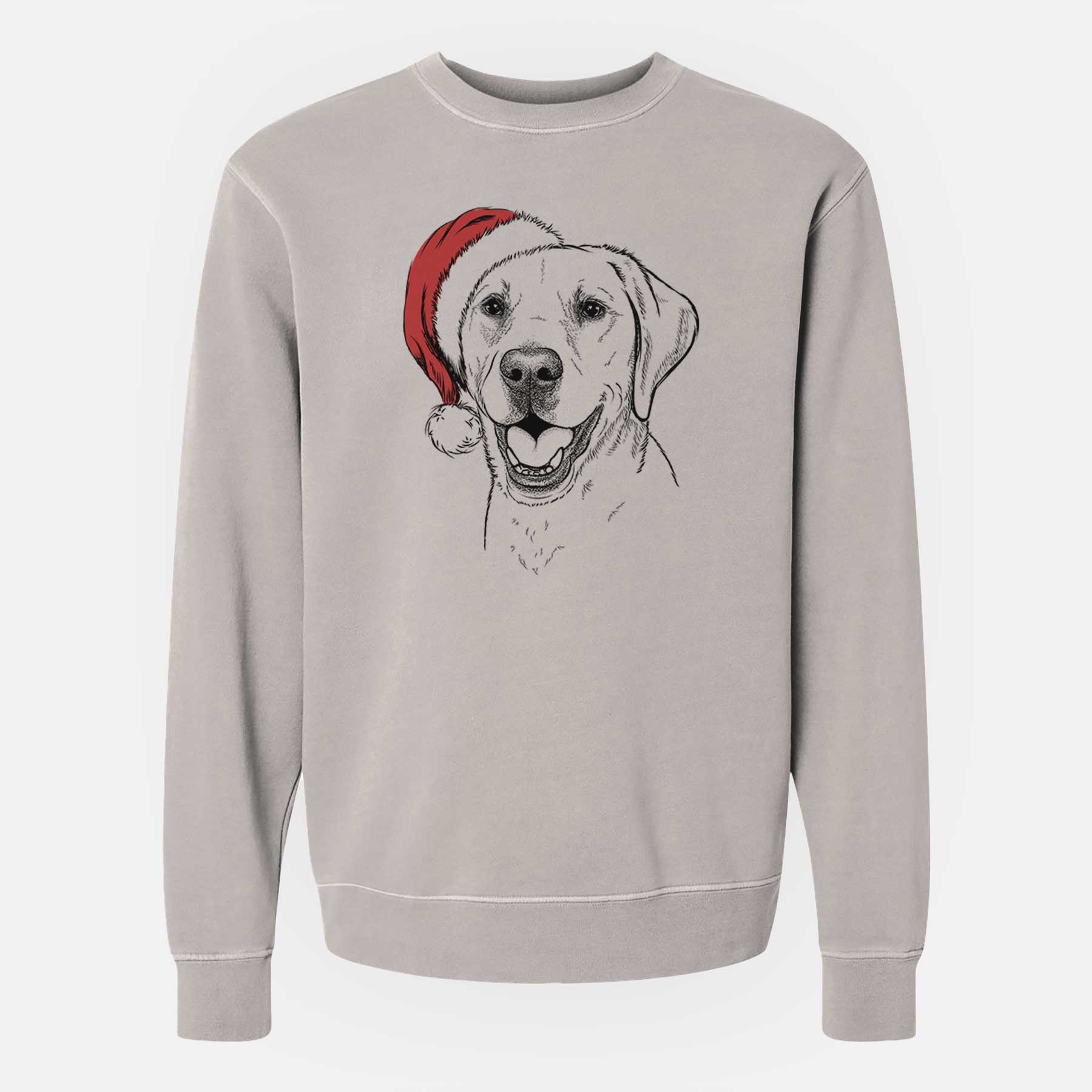 Santa Nate the Labrador Retriever - Unisex Pigment Dyed Crew Sweatshirt