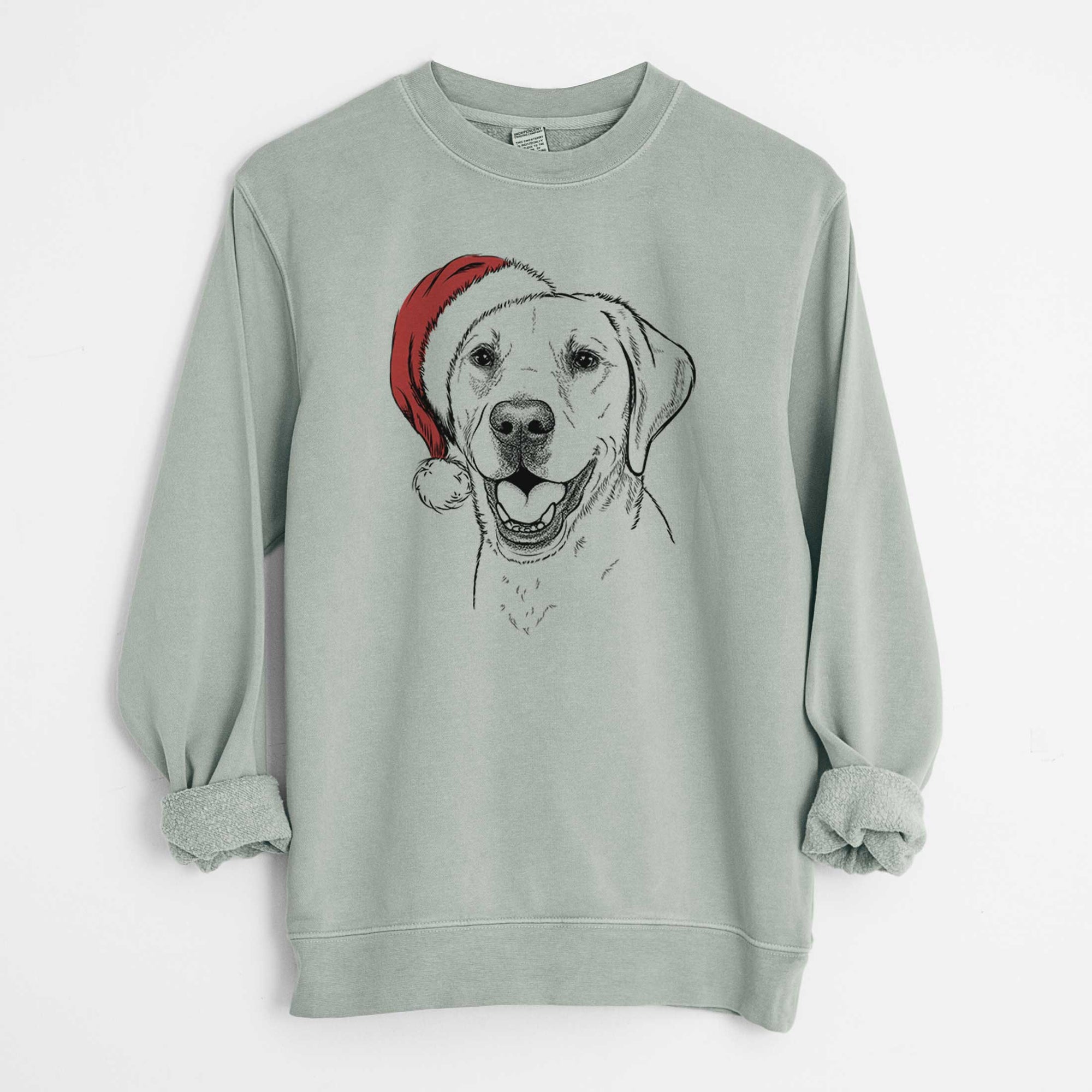 Santa Nate the Labrador Retriever - Unisex Pigment Dyed Crew Sweatshirt