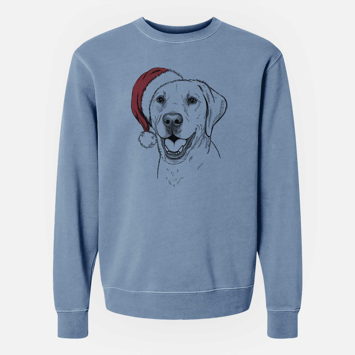 Santa Nate the Labrador Retriever - Unisex Pigment Dyed Crew Sweatshirt