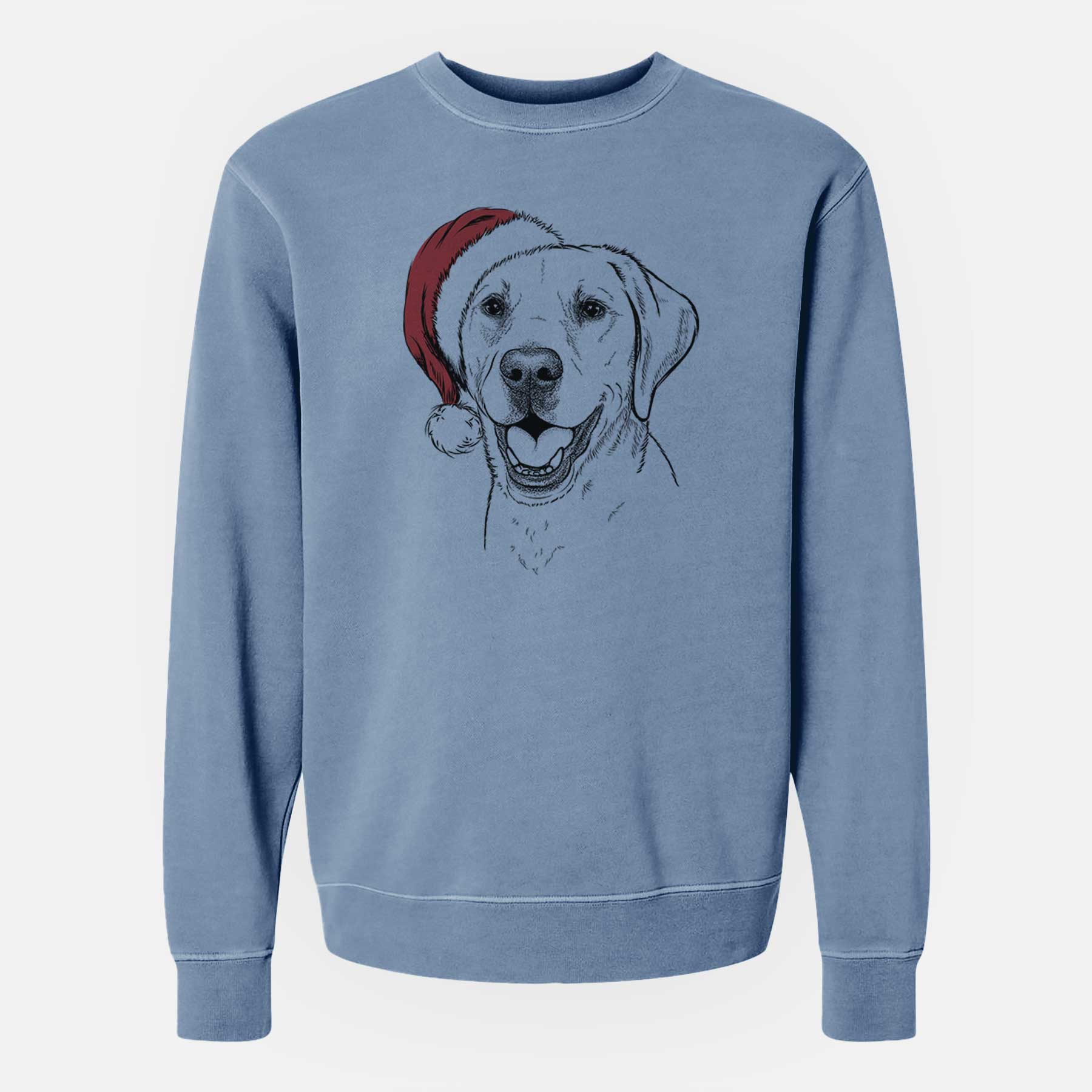 Santa Nate the Labrador Retriever - Unisex Pigment Dyed Crew Sweatshirt