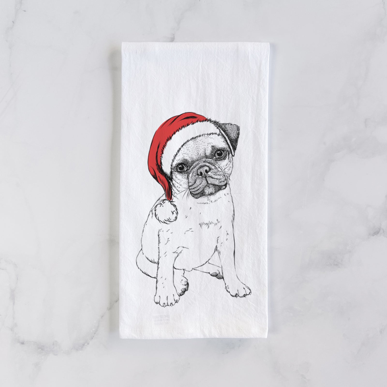 Nelson the Pug Puppy Tea Towel