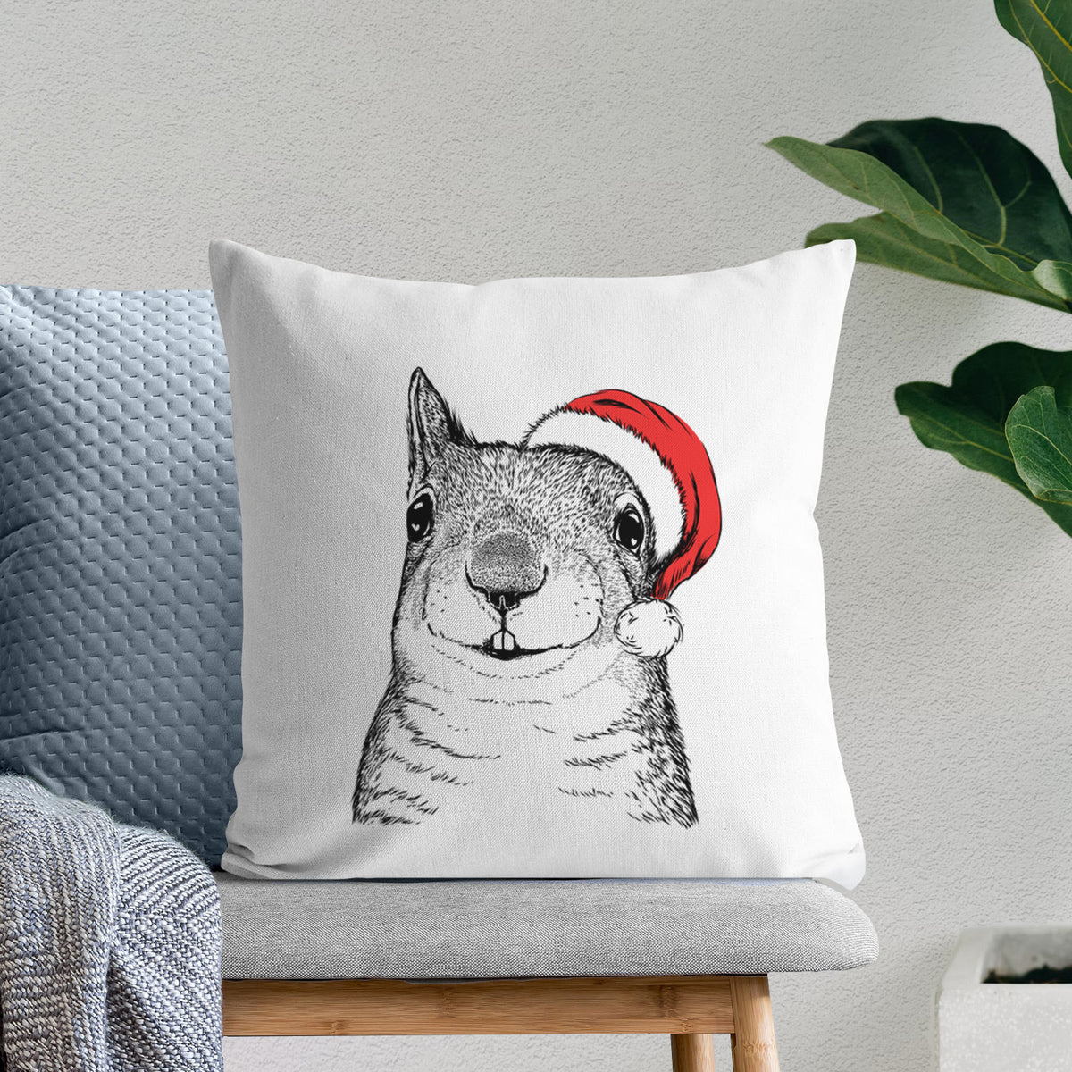 Nibbles the Squirrel - Throw Pillow Cover