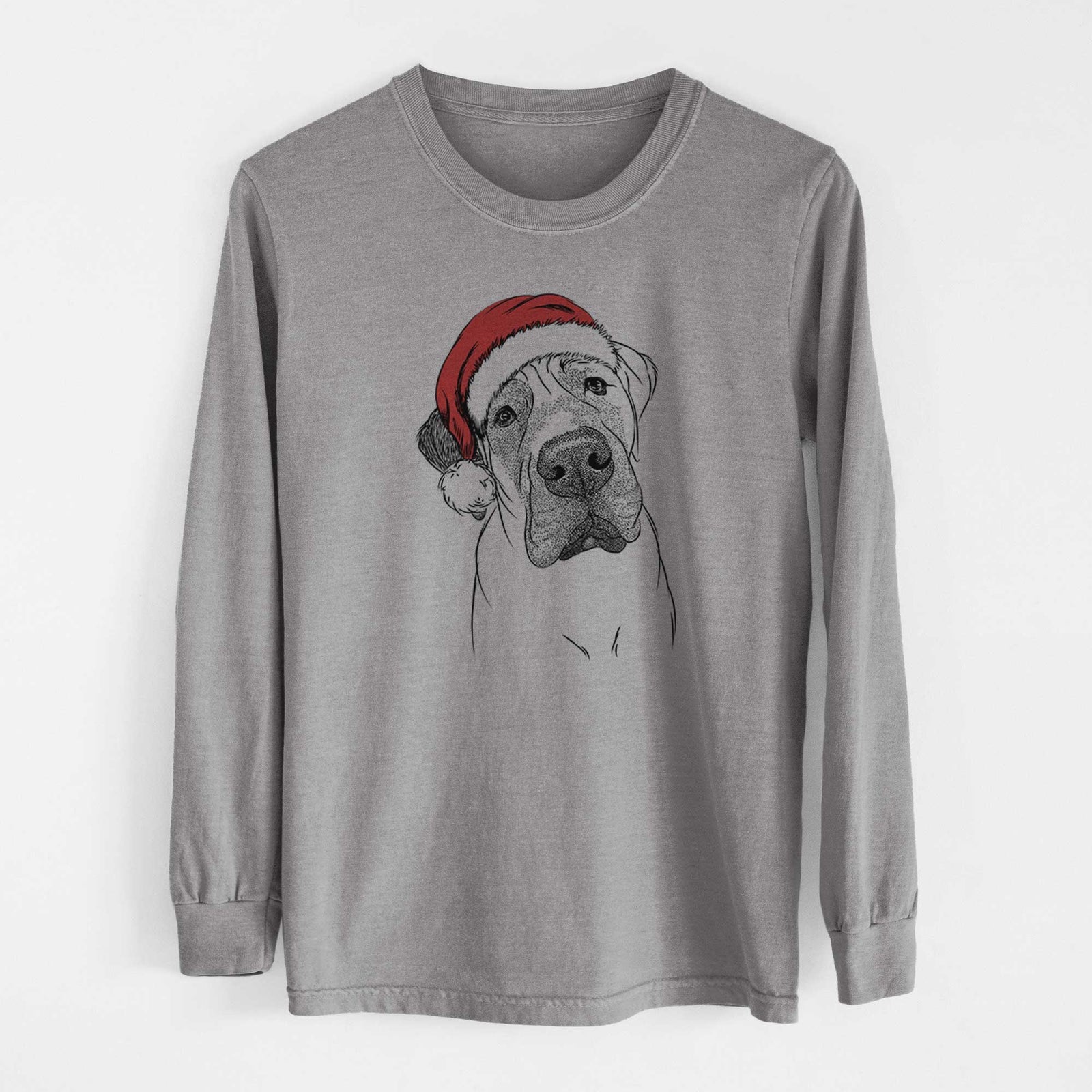 Santa Nutterbutter the English Mastiff - Men's Heavyweight 100% Cotton Long Sleeve
