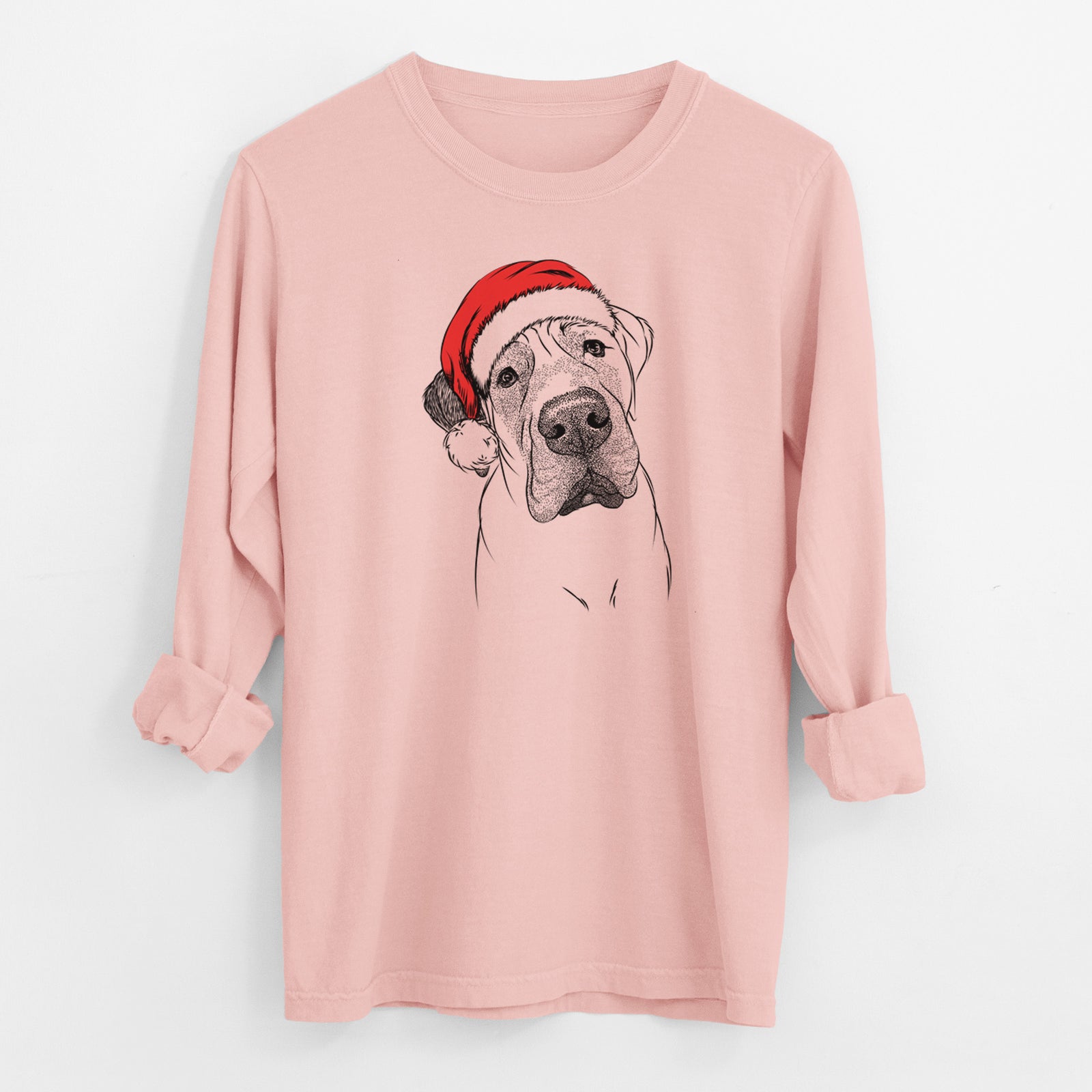 Santa Nutterbutter the English Mastiff - Men's Heavyweight 100% Cotton Long Sleeve