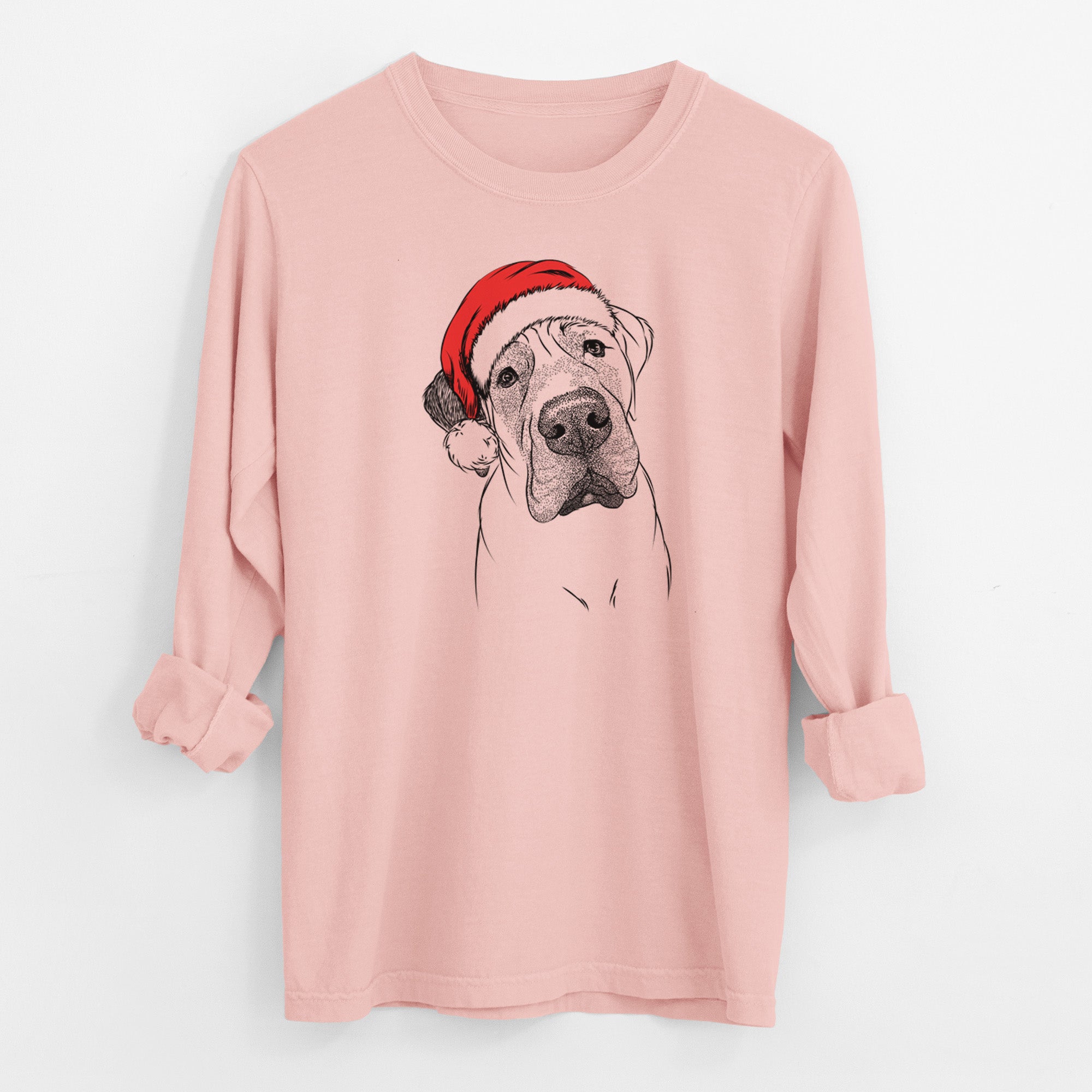 Santa Nutterbutter the English Mastiff - Men's Heavyweight 100% Cotton Long Sleeve