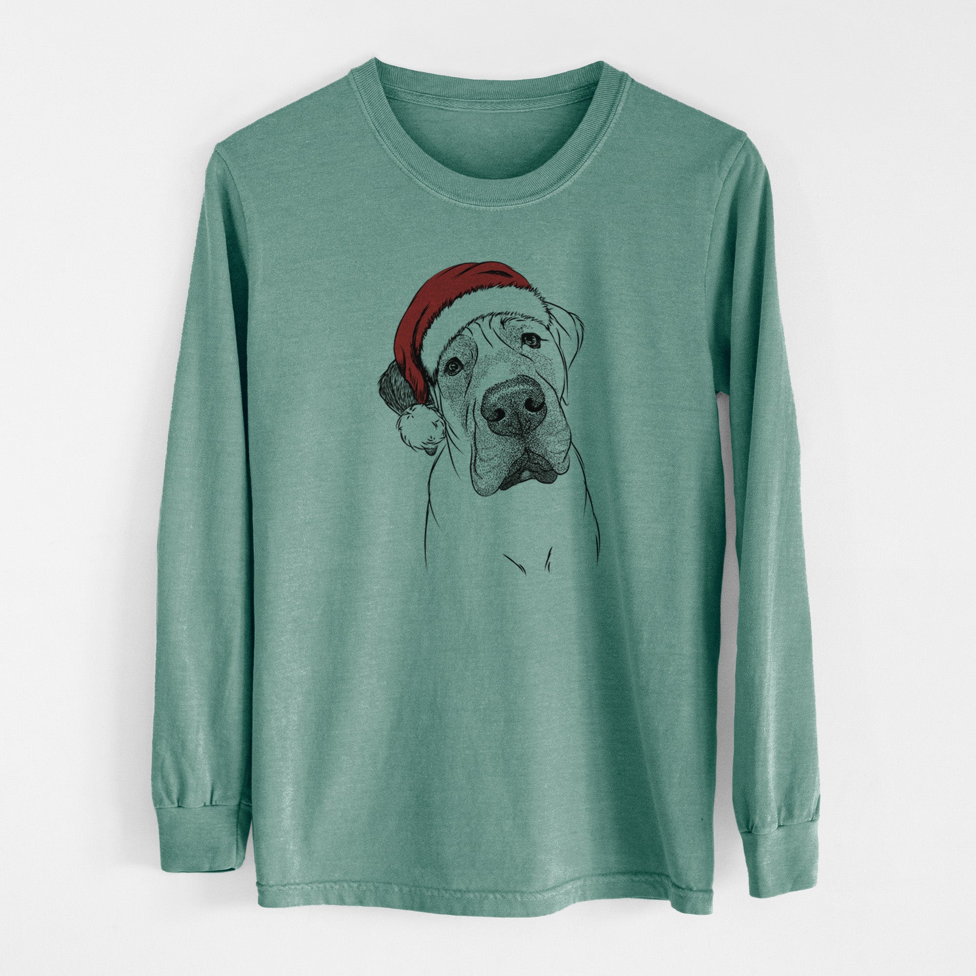 Santa Nutterbutter the English Mastiff - Men's Heavyweight 100% Cotton Long Sleeve