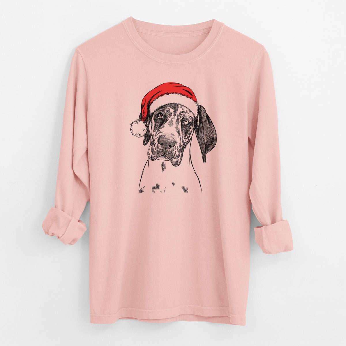 Santa Nyx the Great Dane - Men's Heavyweight 100% Cotton Long Sleeve