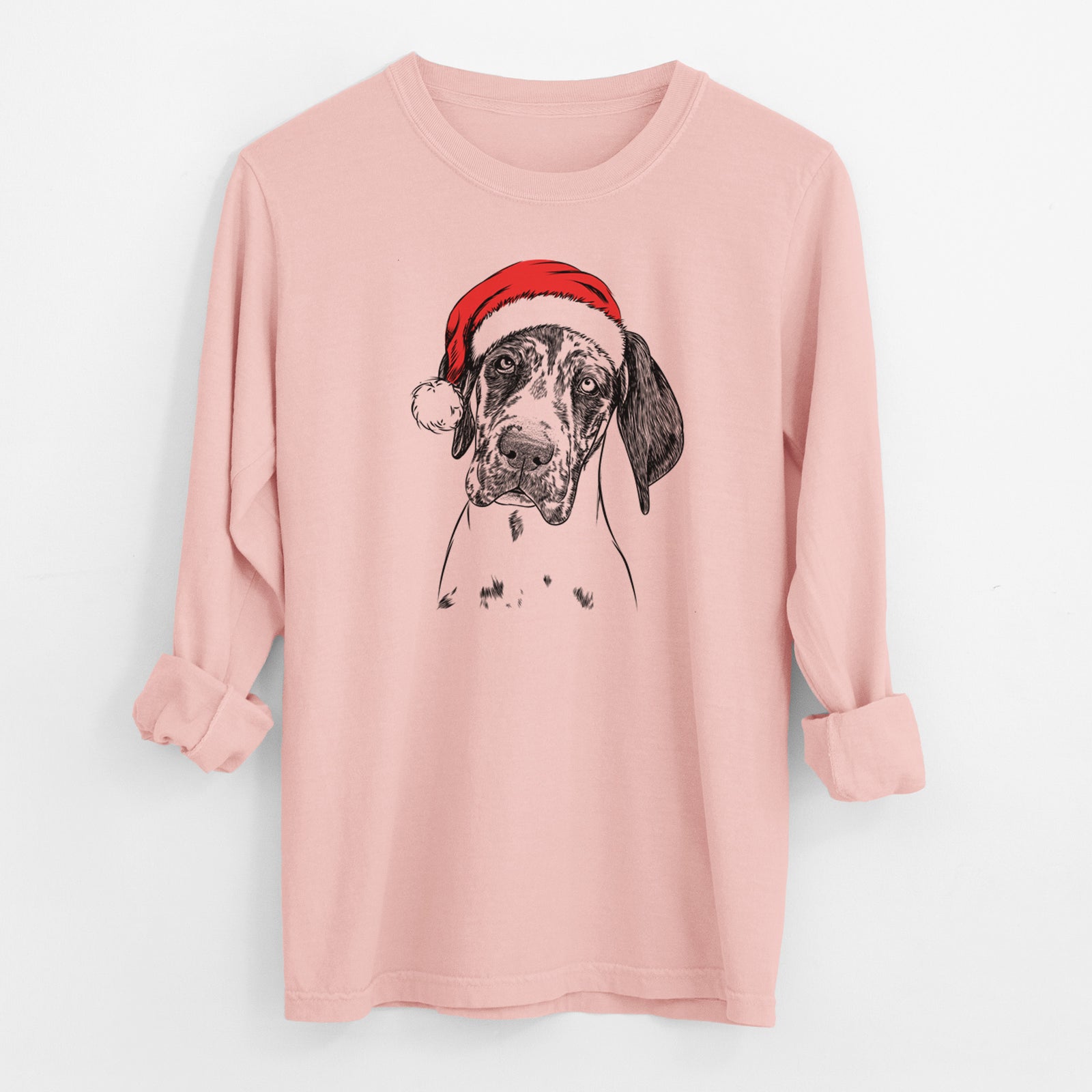 Santa Nyx the Great Dane - Men's Heavyweight 100% Cotton Long Sleeve