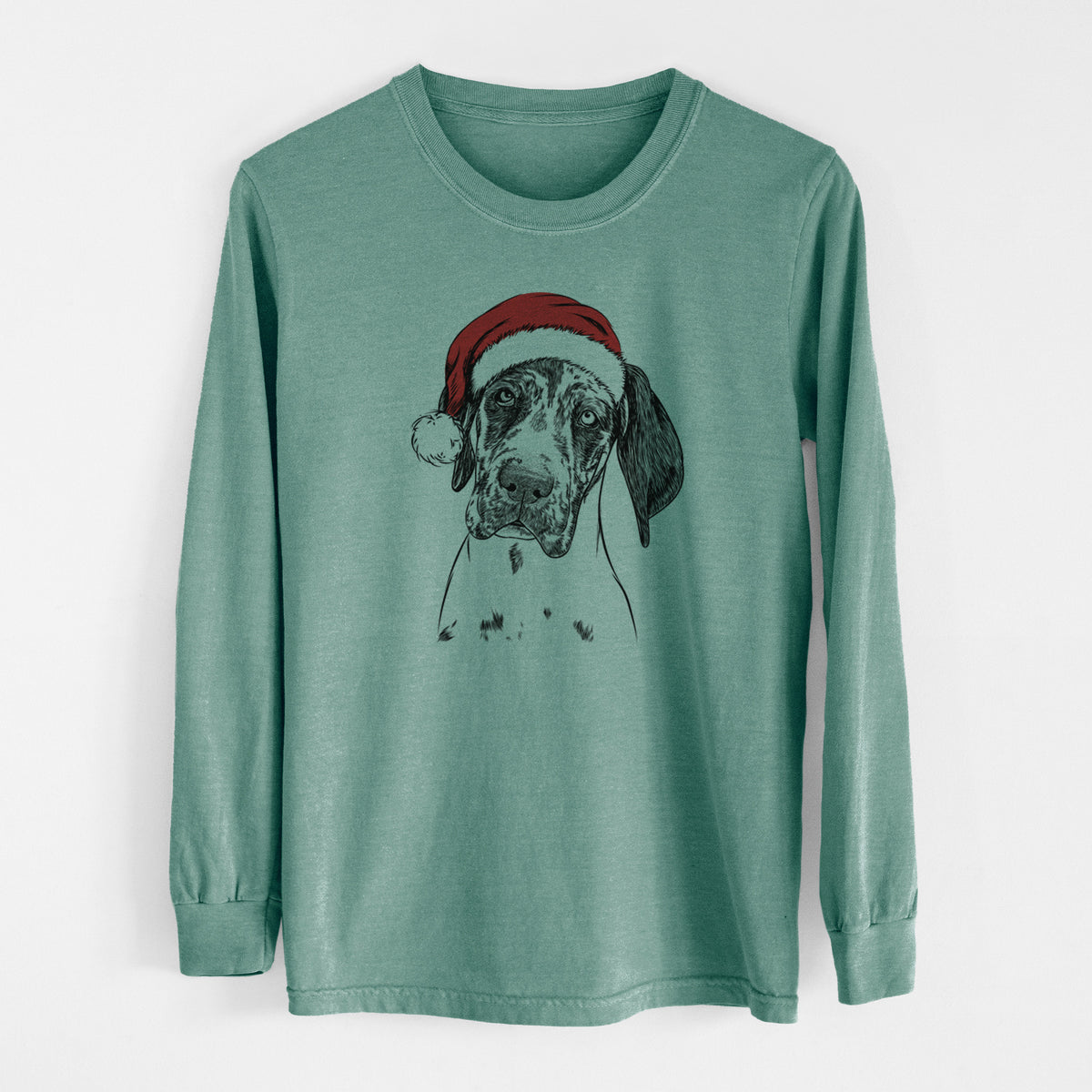 Santa Nyx the Great Dane - Men's Heavyweight 100% Cotton Long Sleeve