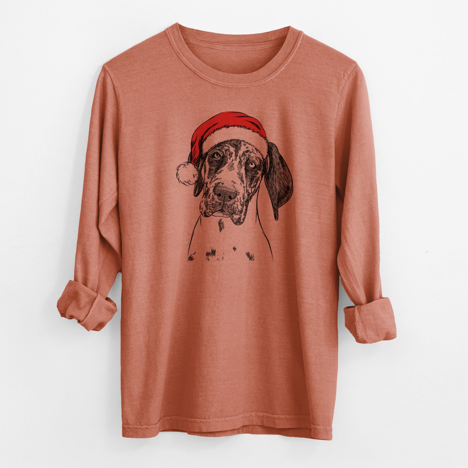 Santa Nyx the Great Dane - Men's Heavyweight 100% Cotton Long Sleeve