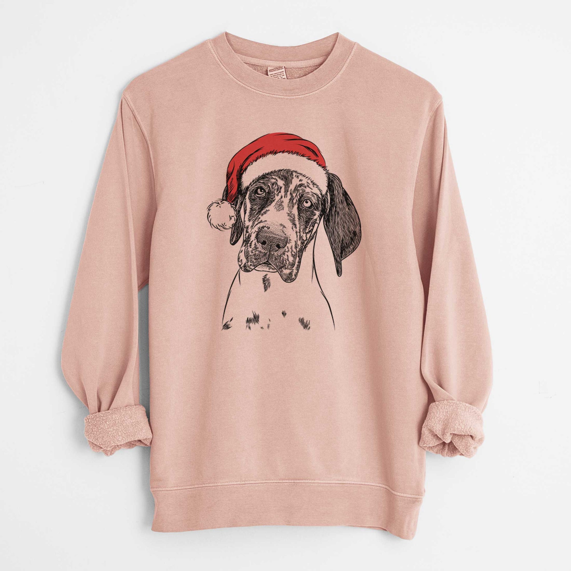 Santa Nyx the Great Dane - Unisex Pigment Dyed Crew Sweatshirt