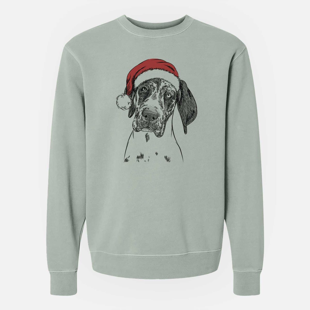 Santa Nyx the Great Dane - Unisex Pigment Dyed Crew Sweatshirt