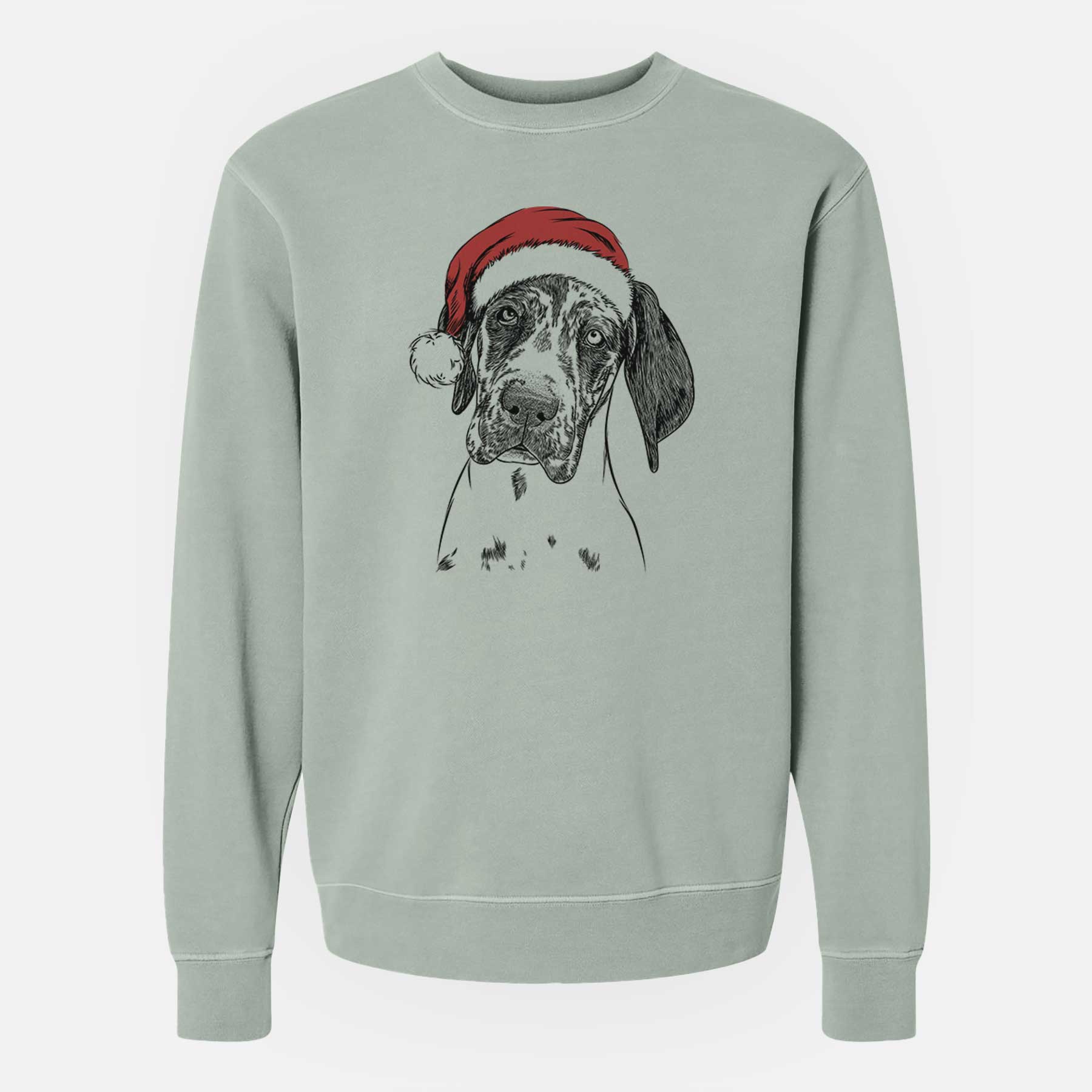 Santa Nyx the Great Dane - Unisex Pigment Dyed Crew Sweatshirt