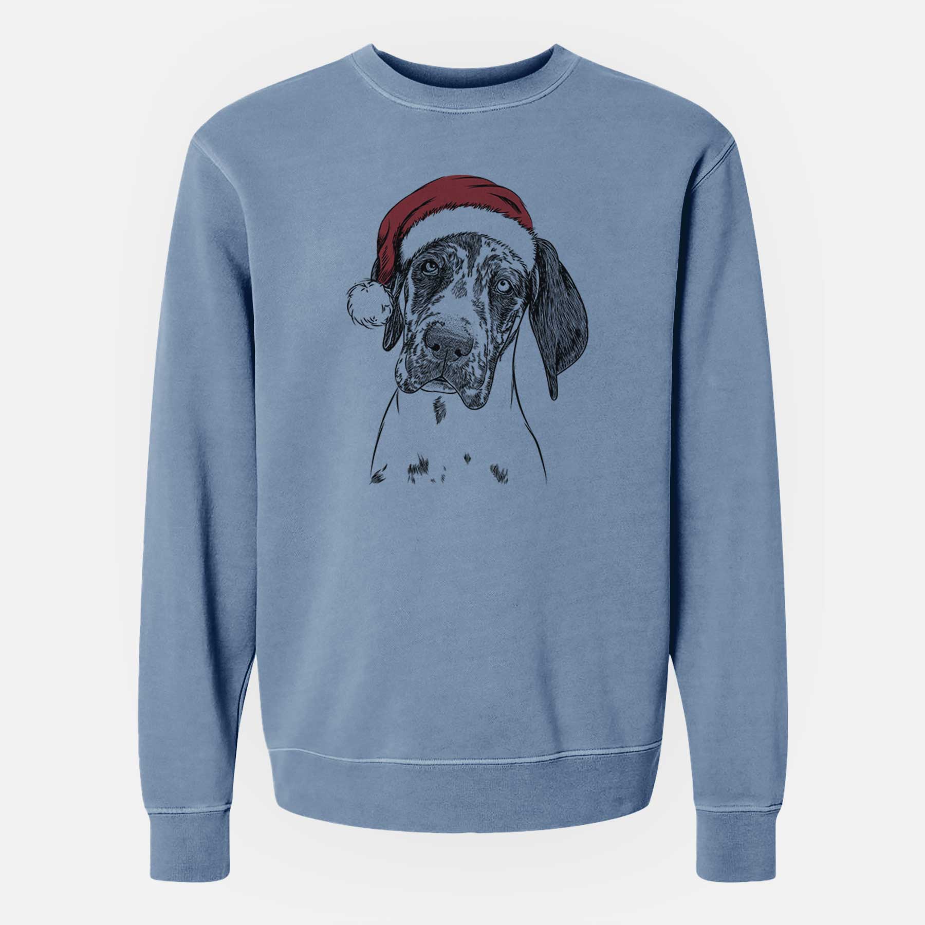 Santa Nyx the Great Dane - Unisex Pigment Dyed Crew Sweatshirt