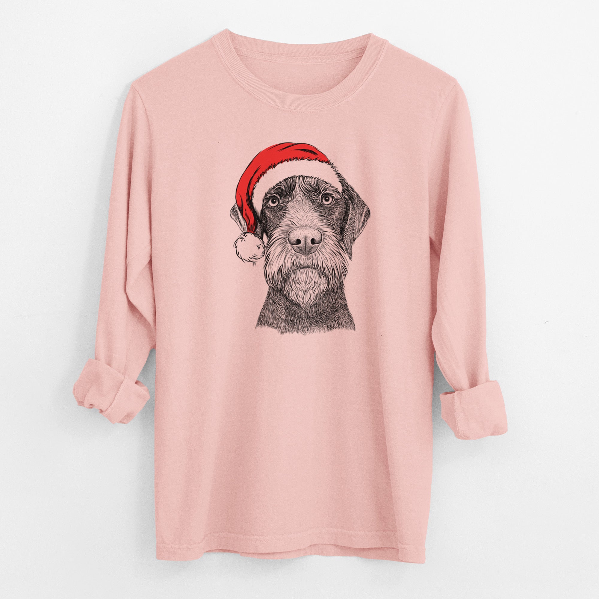 Santa Oakley the Pudelpointer - Men's Heavyweight 100% Cotton Long Sleeve