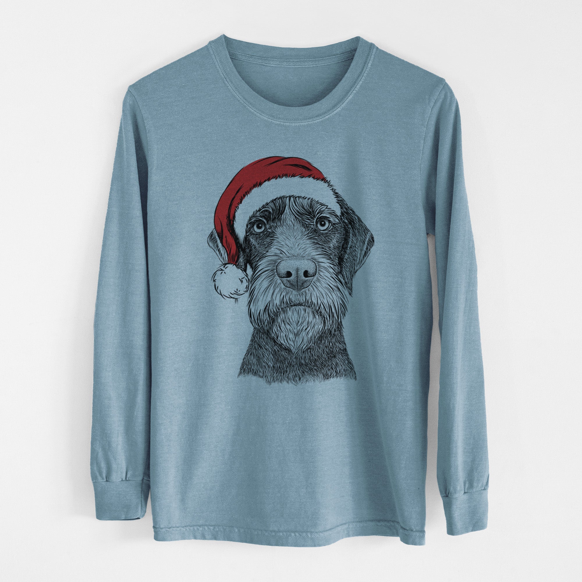 Santa Oakley the Pudelpointer - Men's Heavyweight 100% Cotton Long Sleeve