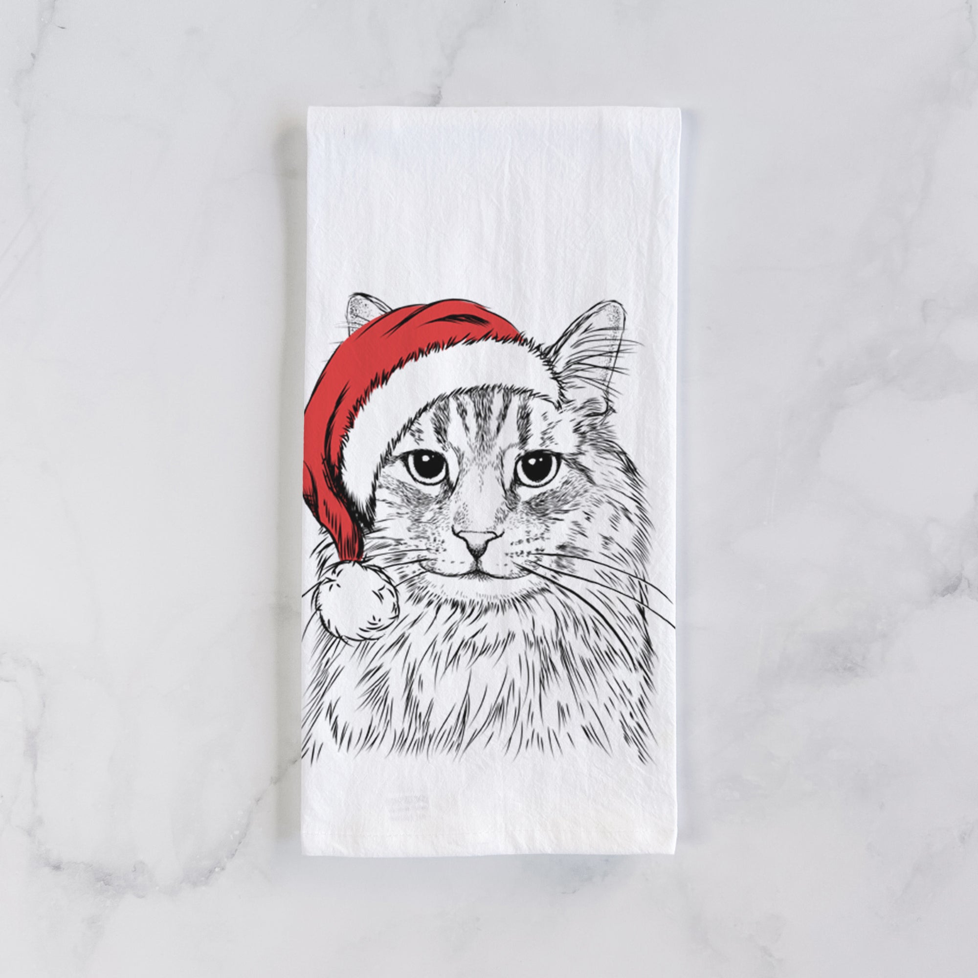 Oliver Fluff the Maine Coon Mix Cat Tea Towel